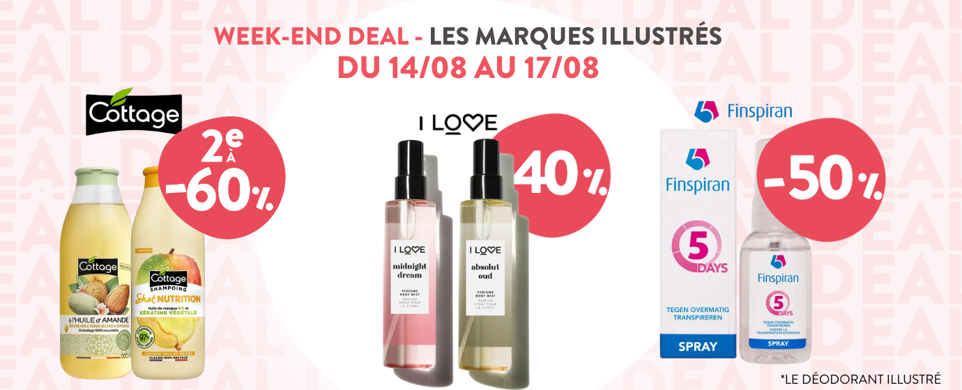 Week-end deal du 14/08 au 17/08