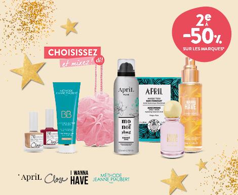 2° à -50% sur les marques April - Close - I wanna have - Jeanne Piaubert