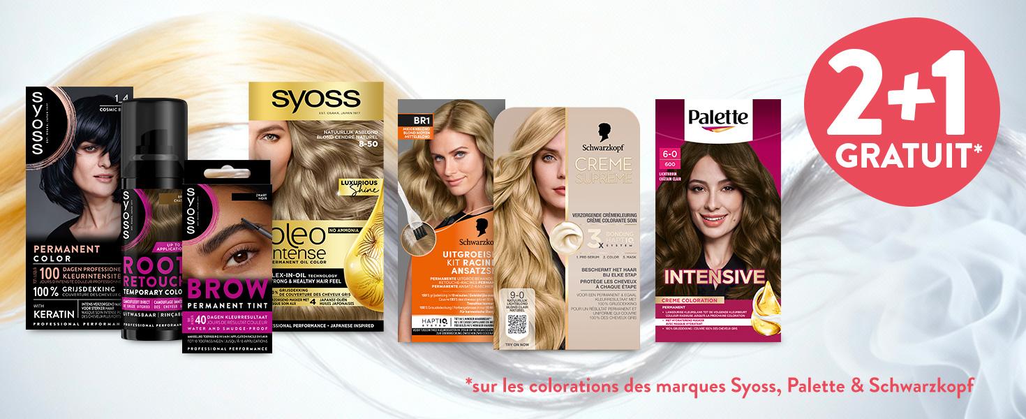 2+1 gratuit sur les colorations des marques participantes