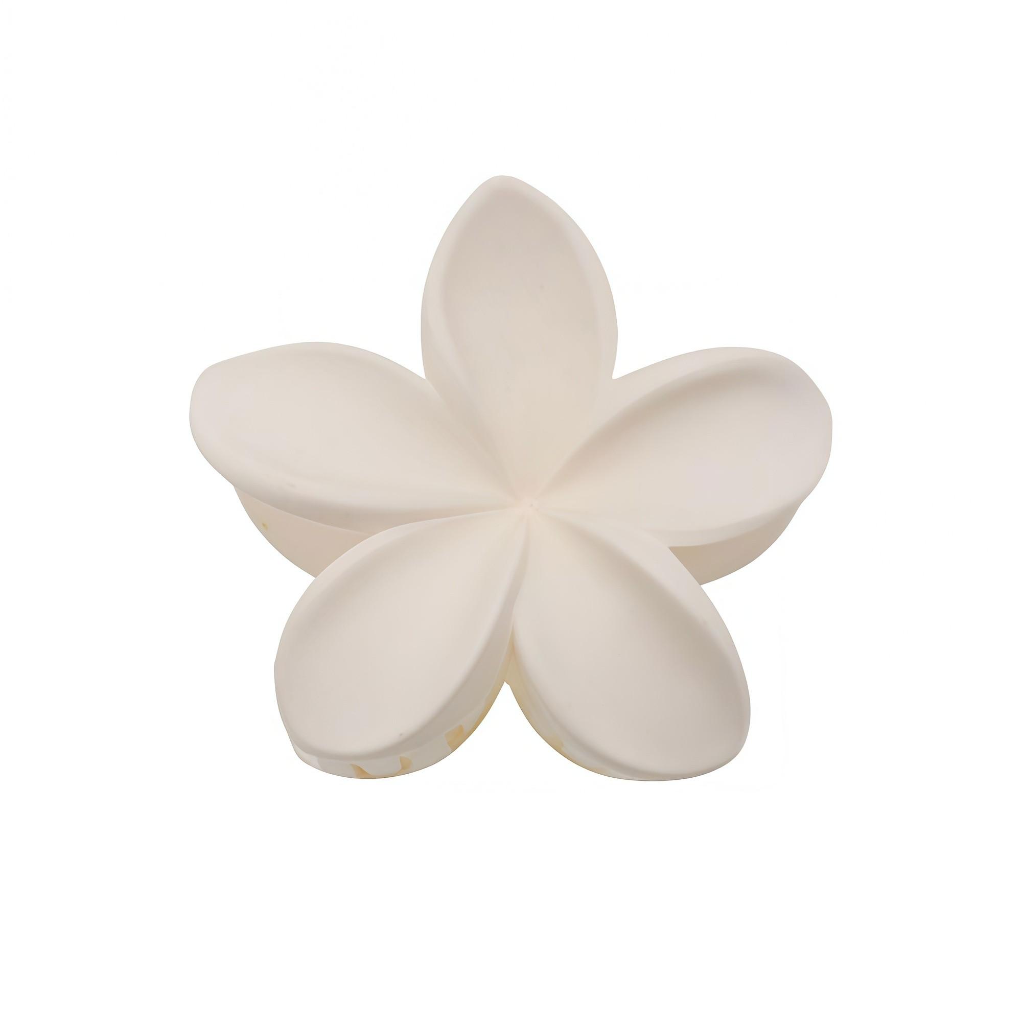 Pince crabe fleur frangi mat crème 8cm