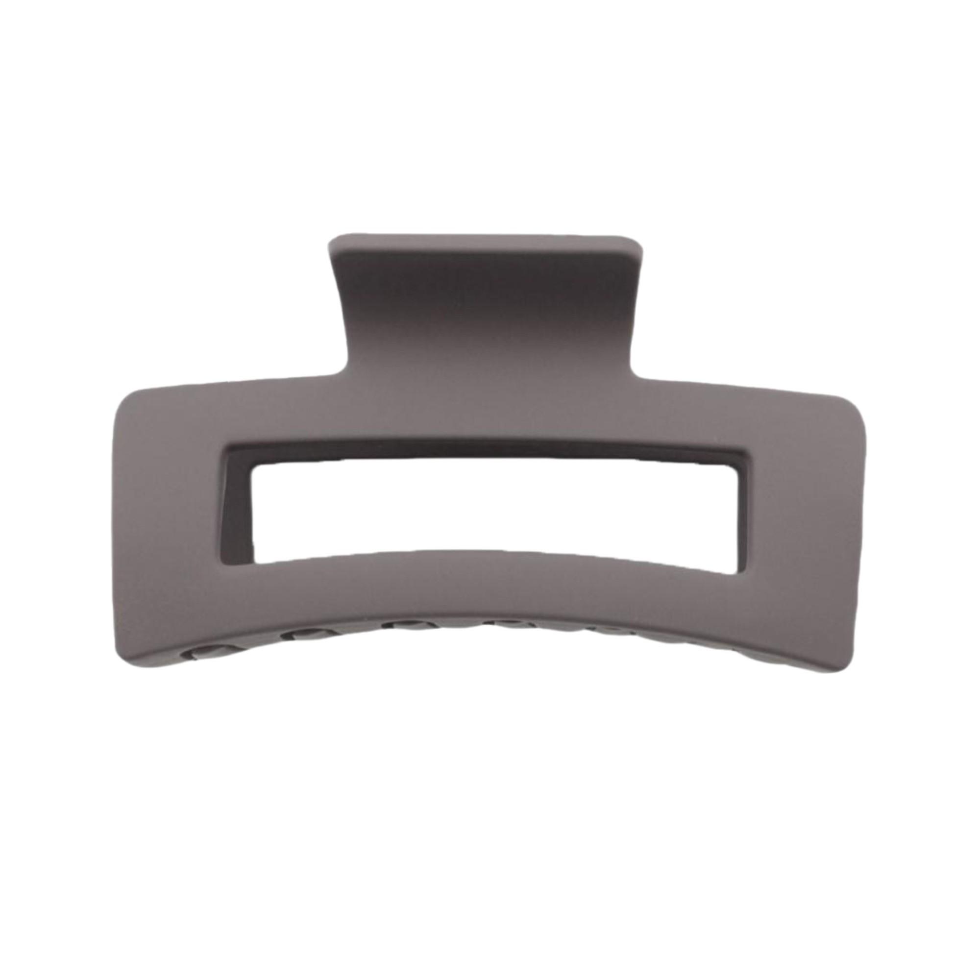 Rechte matte haarclip in bruin