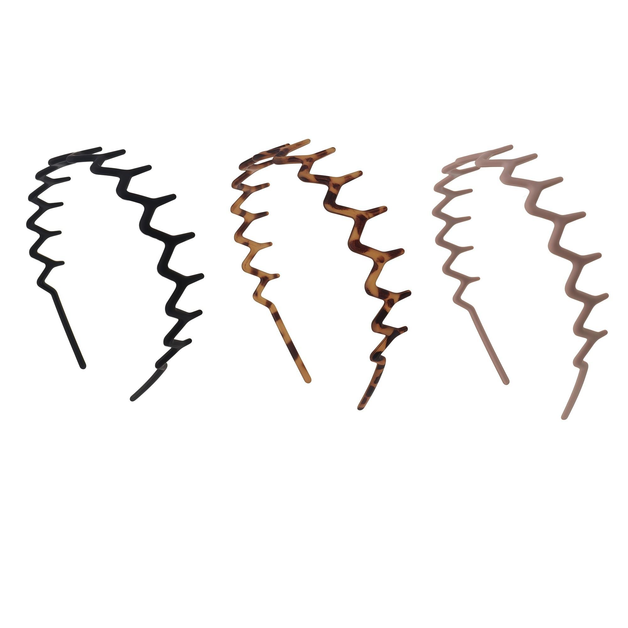 Serre-tête zigzag 3 couleurs mat 2,8cm - 3PC