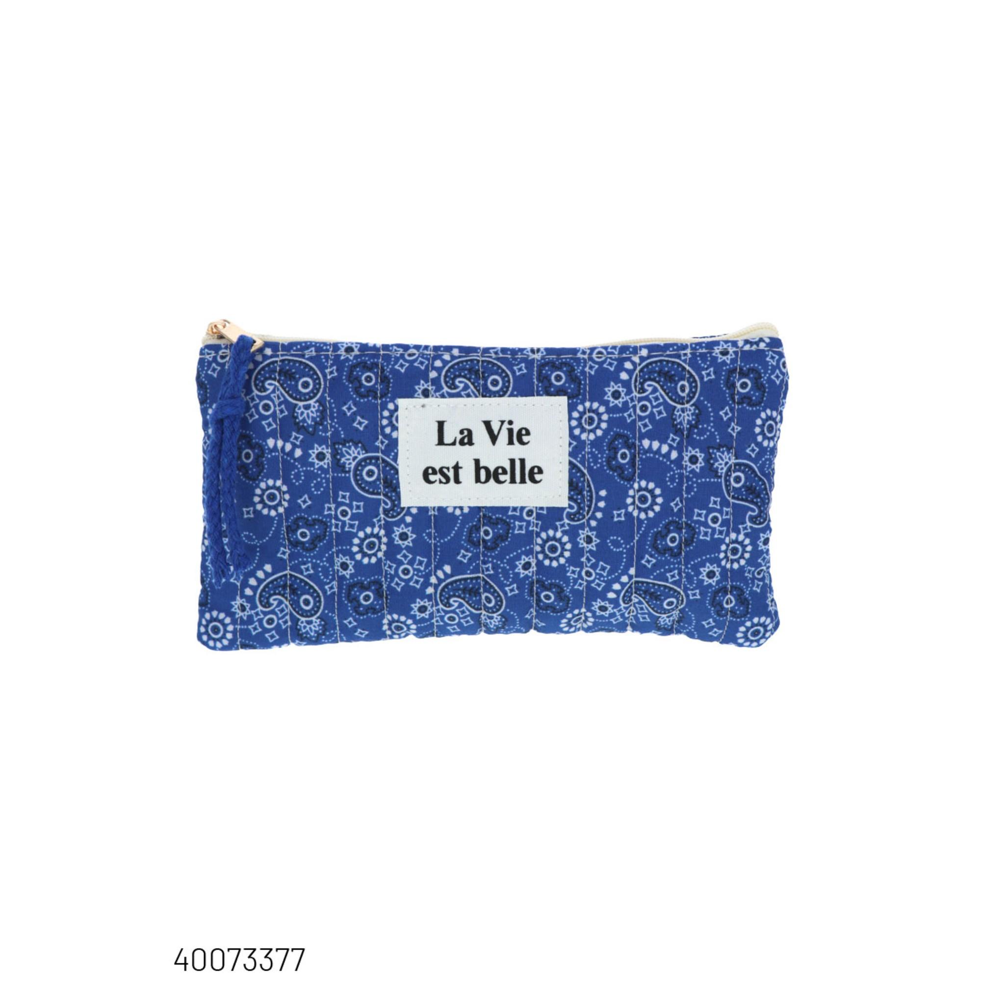 Pochette bandana "La vie est belle" bleu