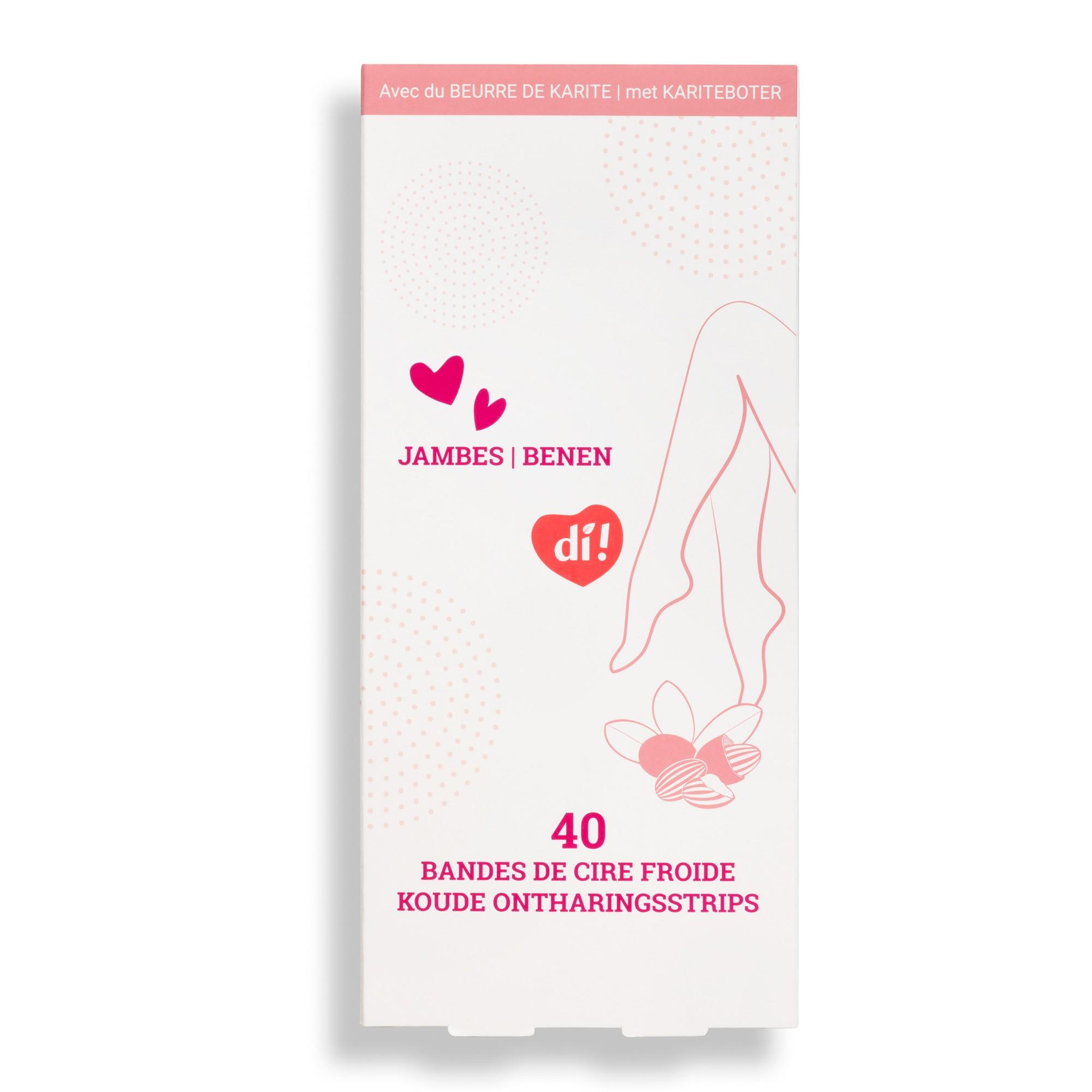 Bandes de cire froide pour jambes au beurre de karité - 40 bandes