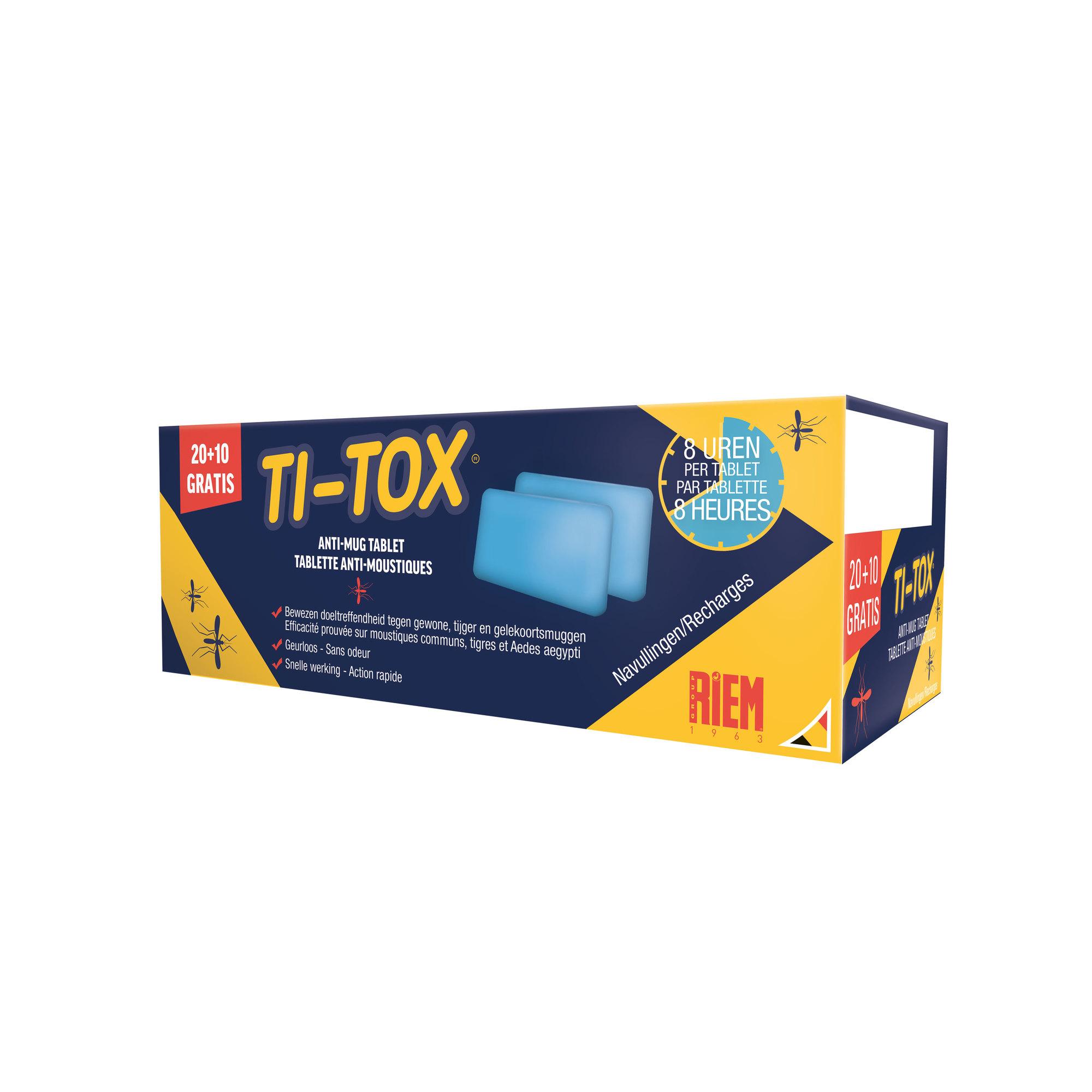 Navullingen voor de Ti-Tox anti-mug tablet elektrische toestel - 20 + 10 gratis