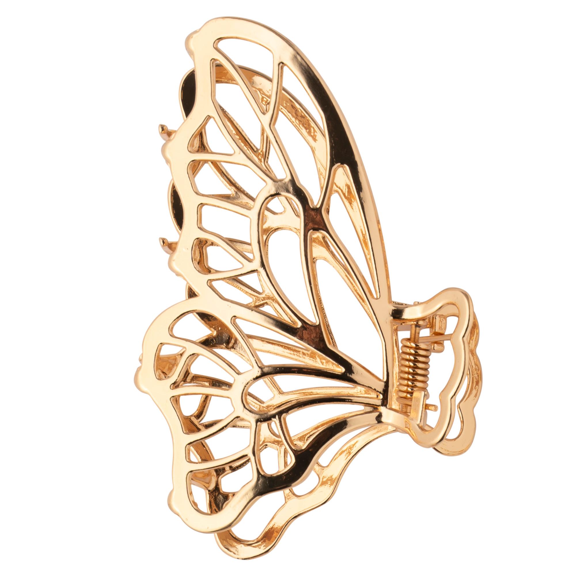 Pince à Cheveux Forme Papillon Dorée