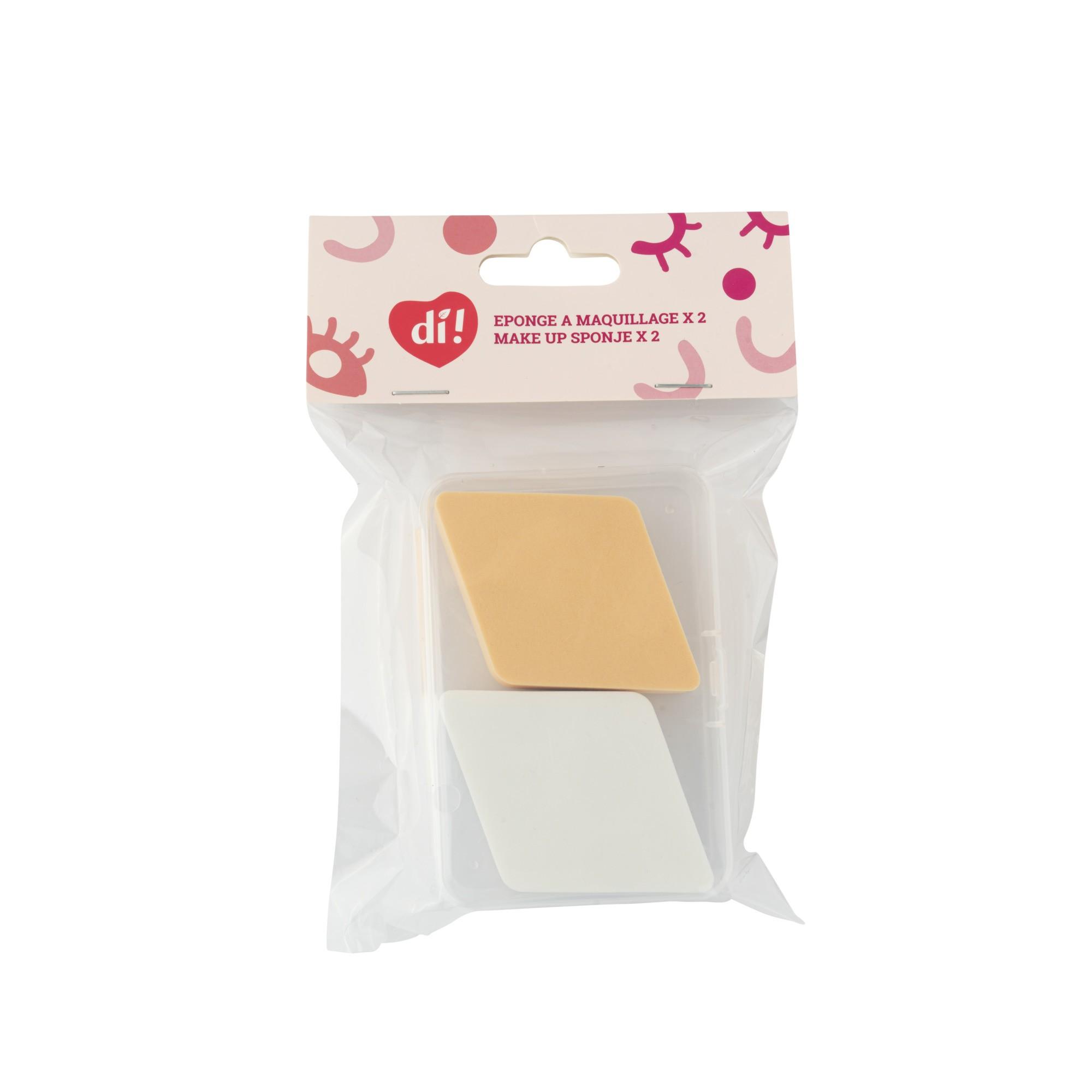 Éponge Maquillage Losange Blanc Jaune 2PC
