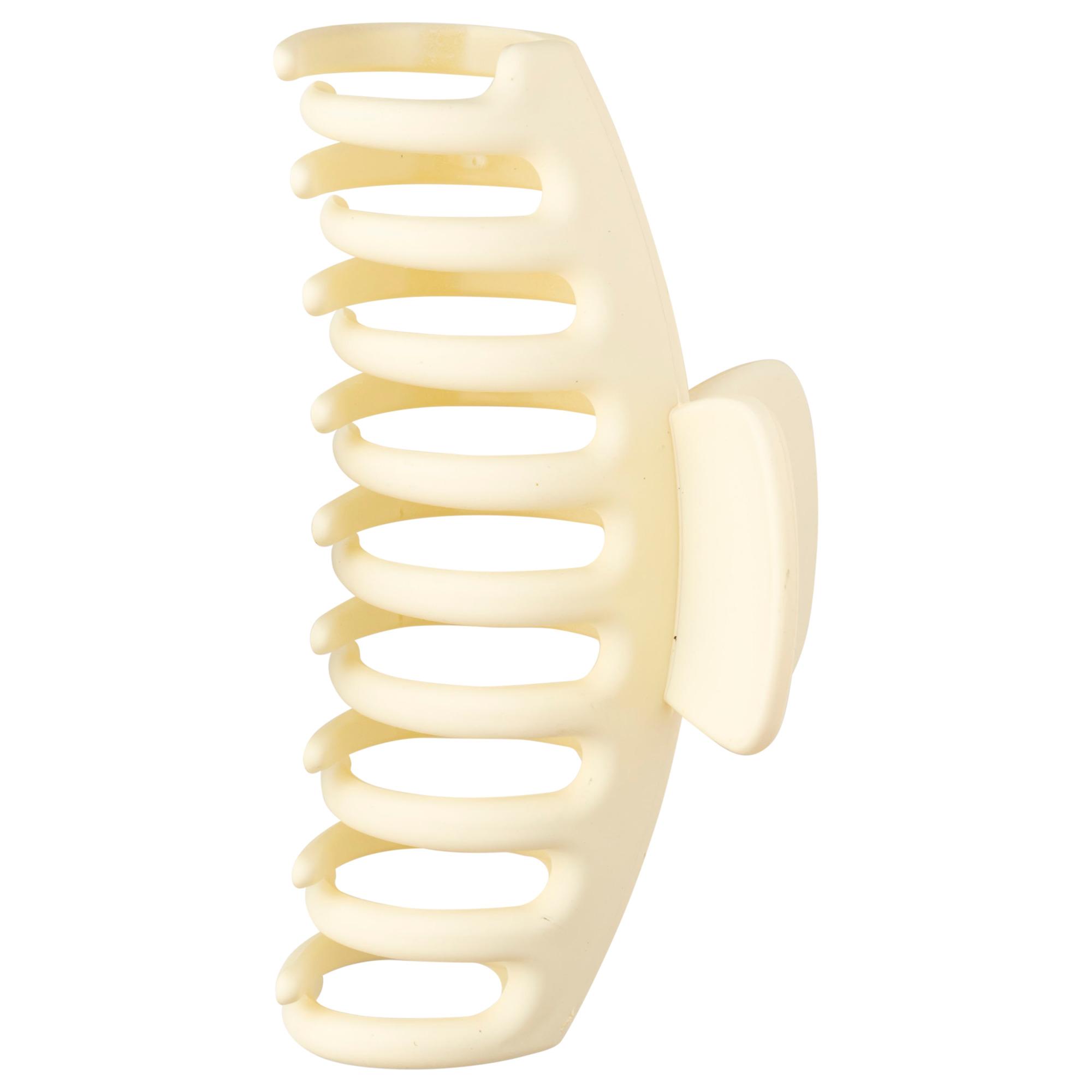 Pince à Cheveux Crabe Ronde Blanche Mate 11cm