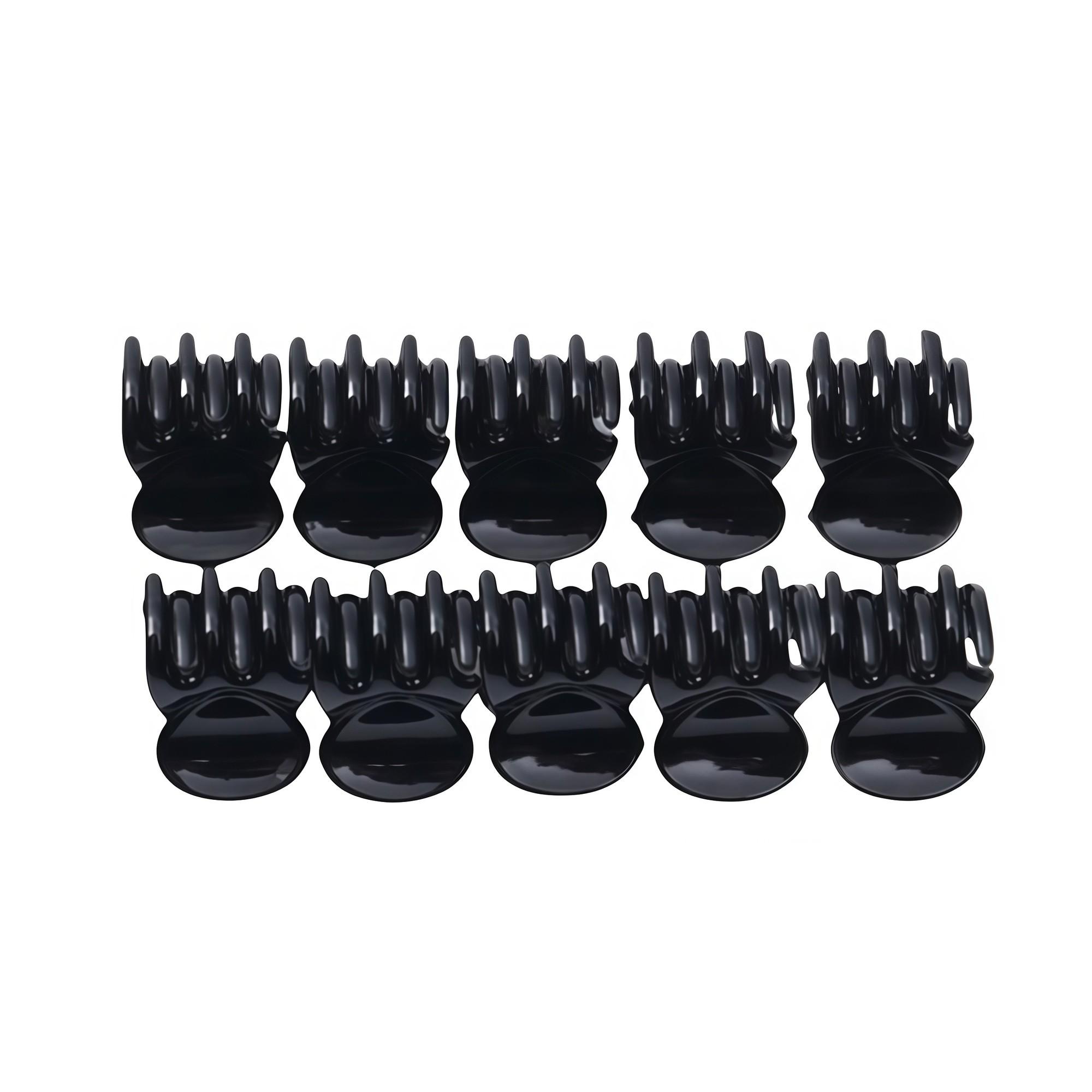 Pince crabe ronde mini noir 2cm - 10pc