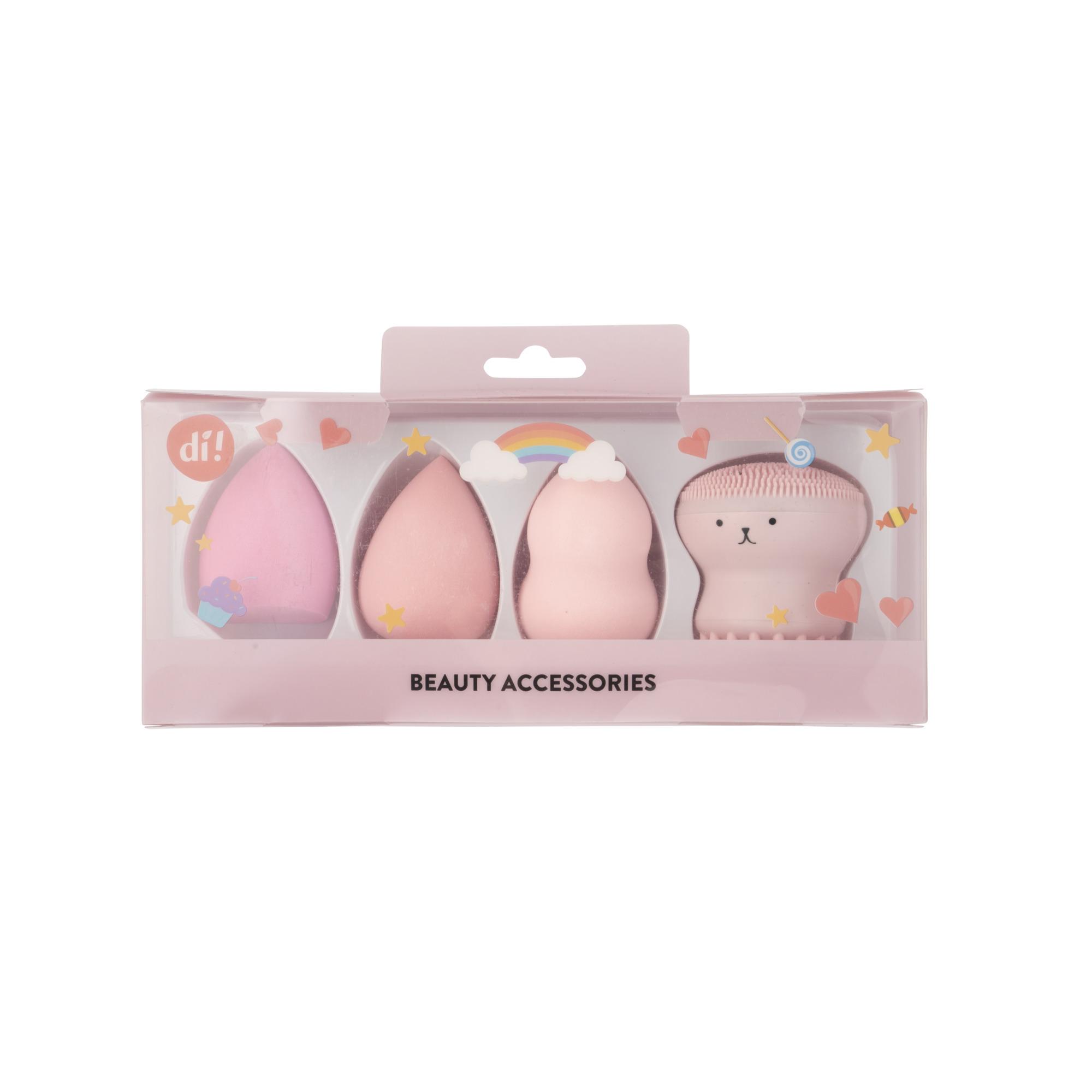 Set Éponge Maquillage 3 Pièces + Brosse Exfoliante