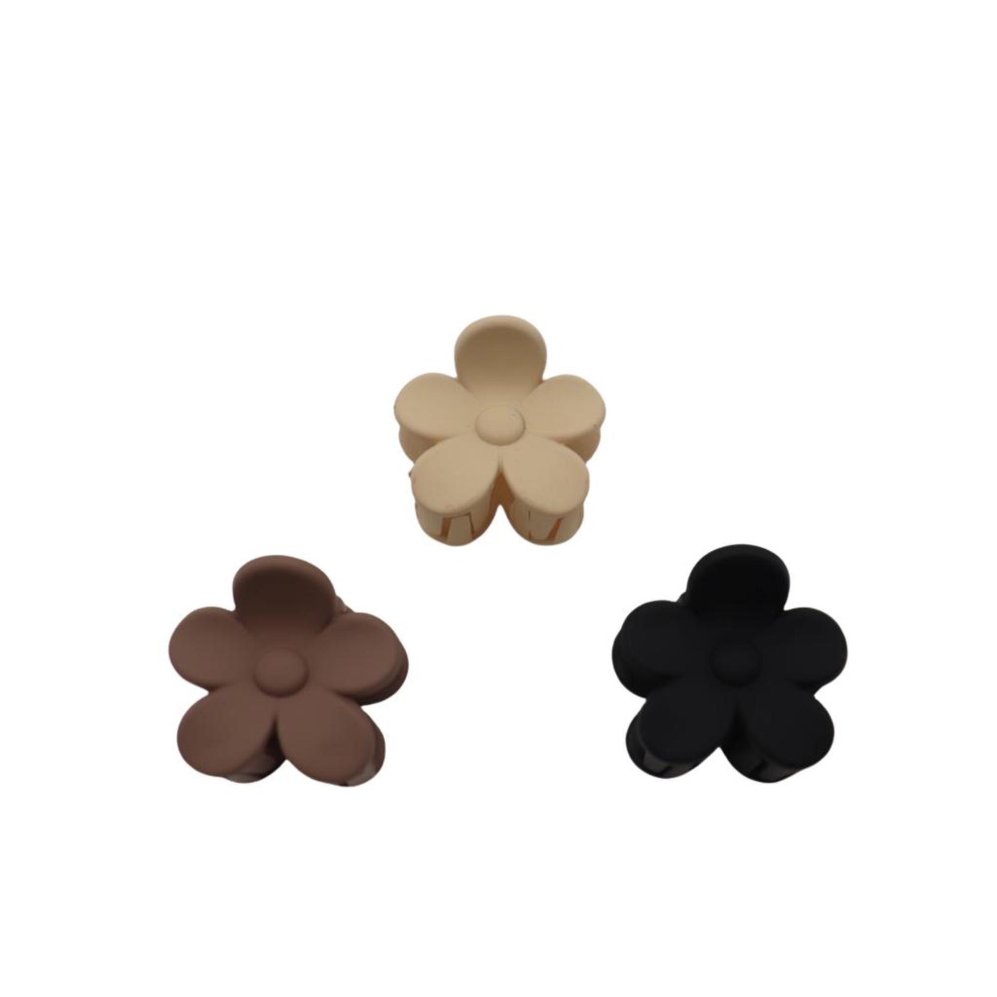 Pince Crabe Fleur 3 Couleurs Mat (Lot de 3)