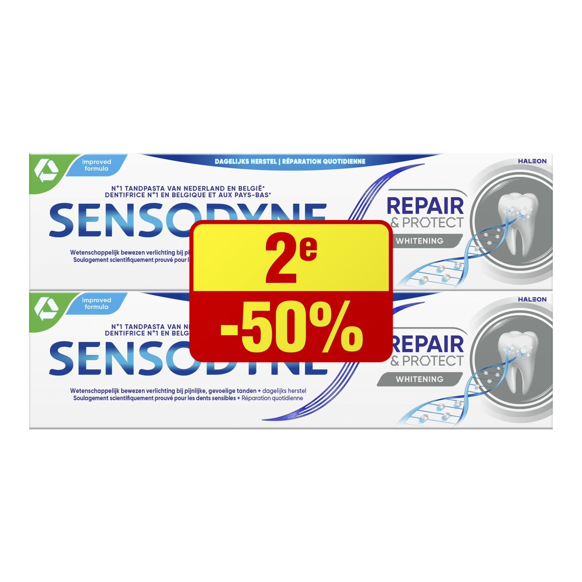 Sensodyne Repair & Protect Whitening Tandpasta - Promo pack - 2E -50%
