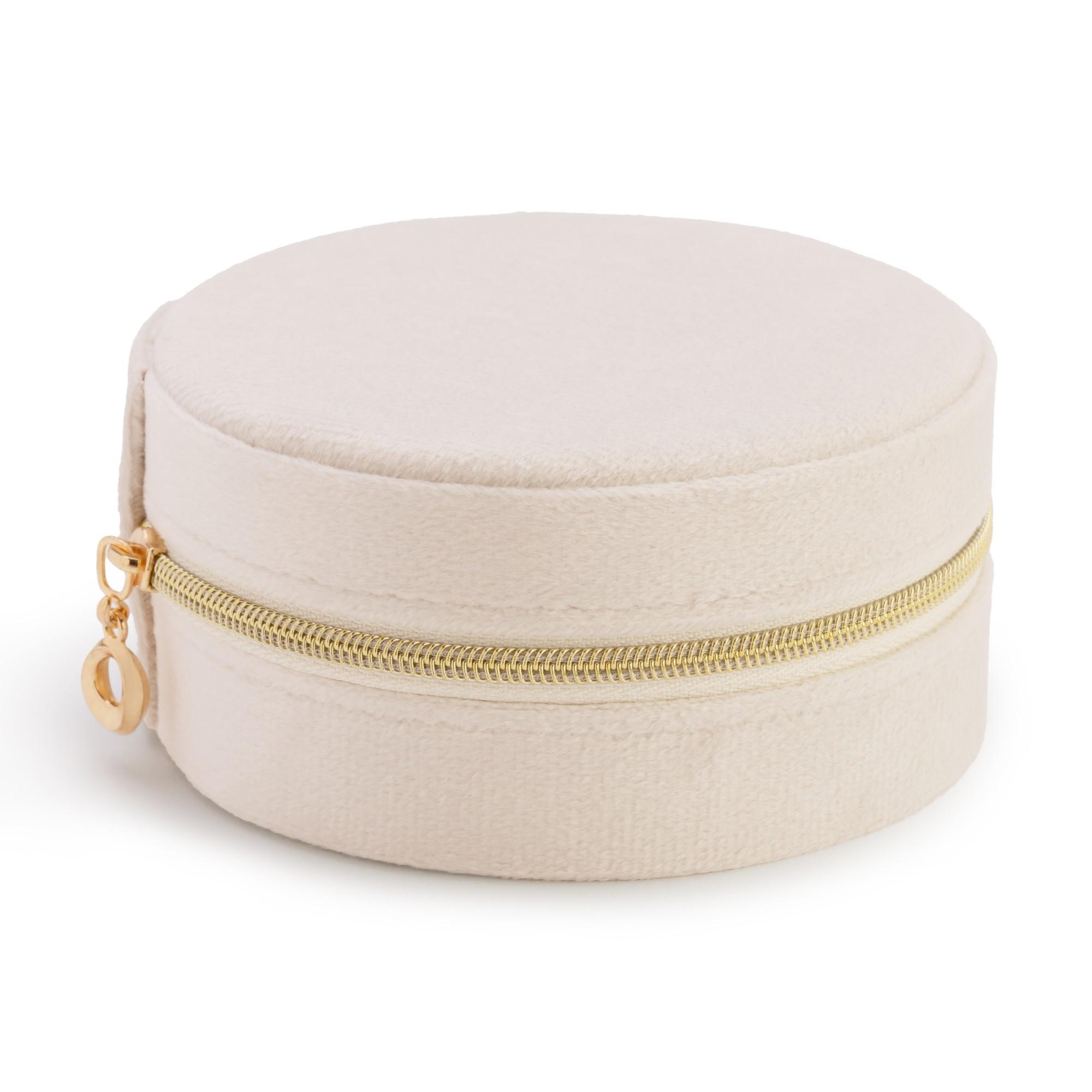 Boite à bijoux ronde 10X10X5CM velours blanc