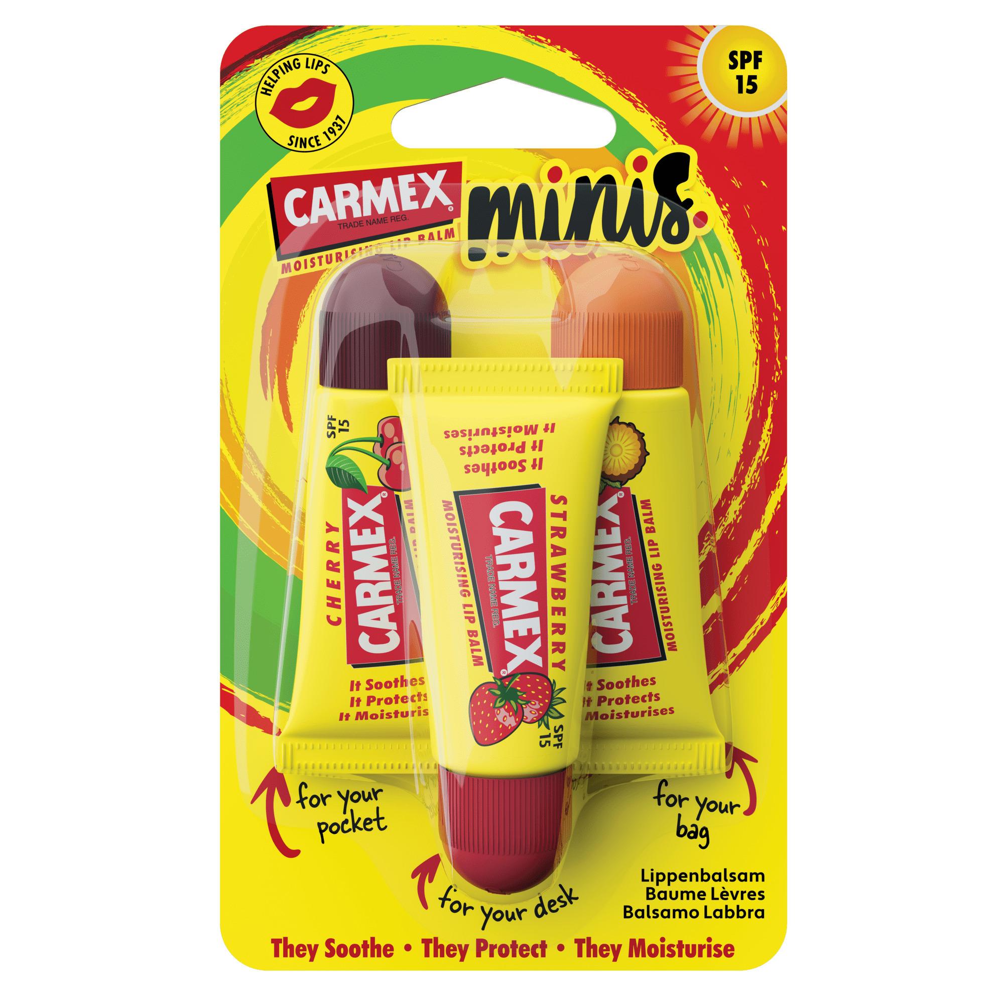 Lip Balm Mini's Assorted SPF15 Tube 3-Pack