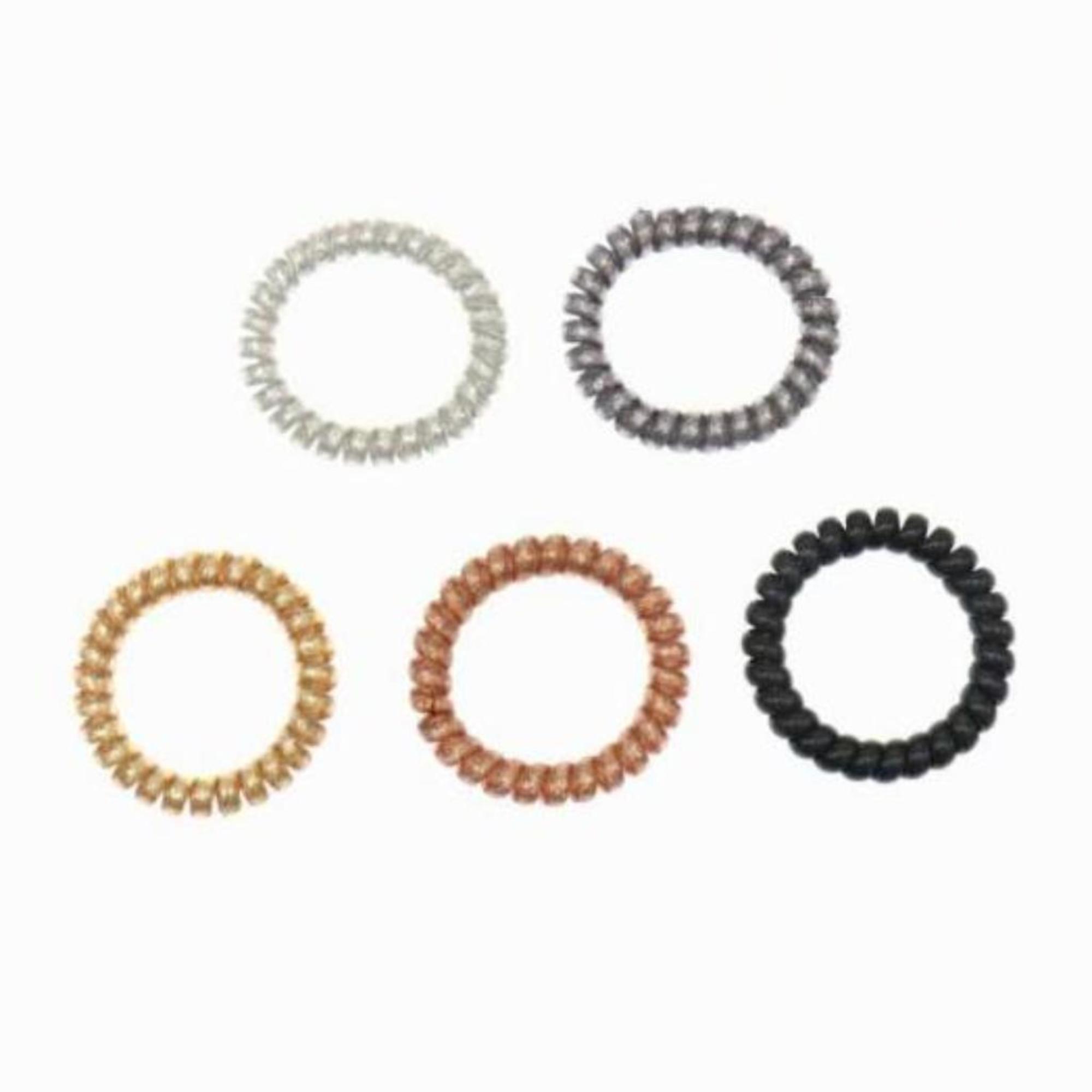 Élastiques en silicone torsadés multicolores (5 pcs)