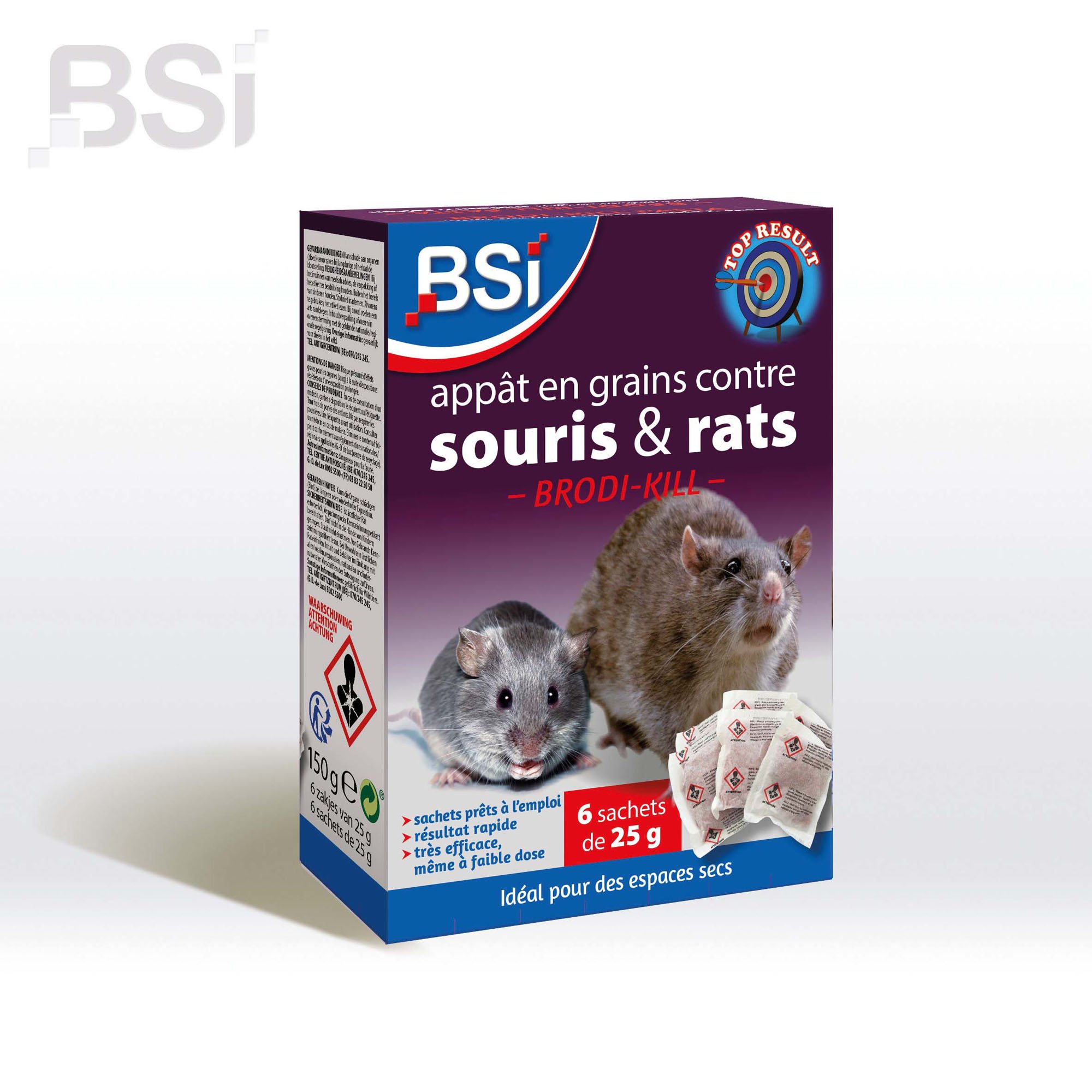 Insecte Brodi-Kill Appât en grains contre souris & rats BSI