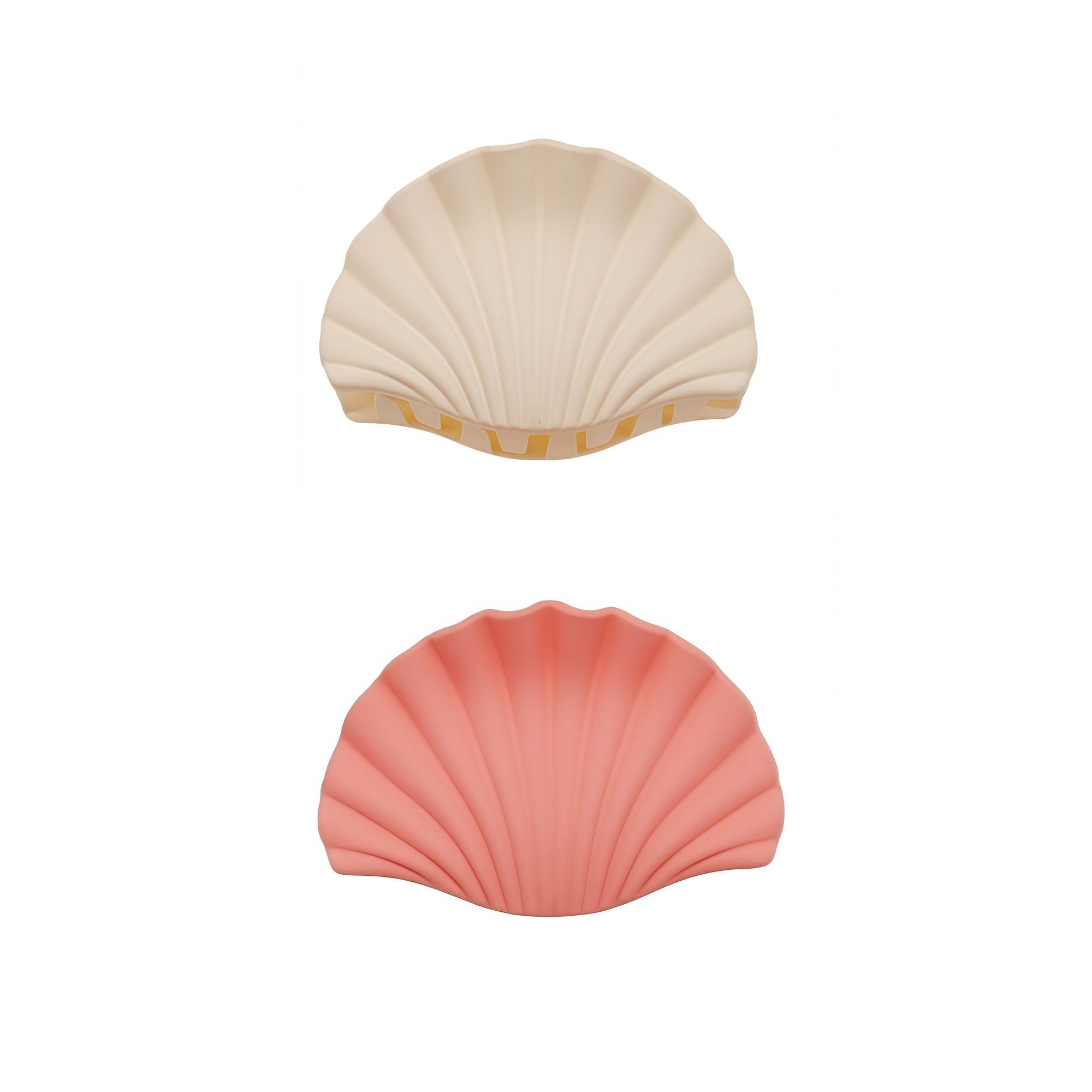 Matte crème/zalm schelp haarclip 6 cm - 2 ST