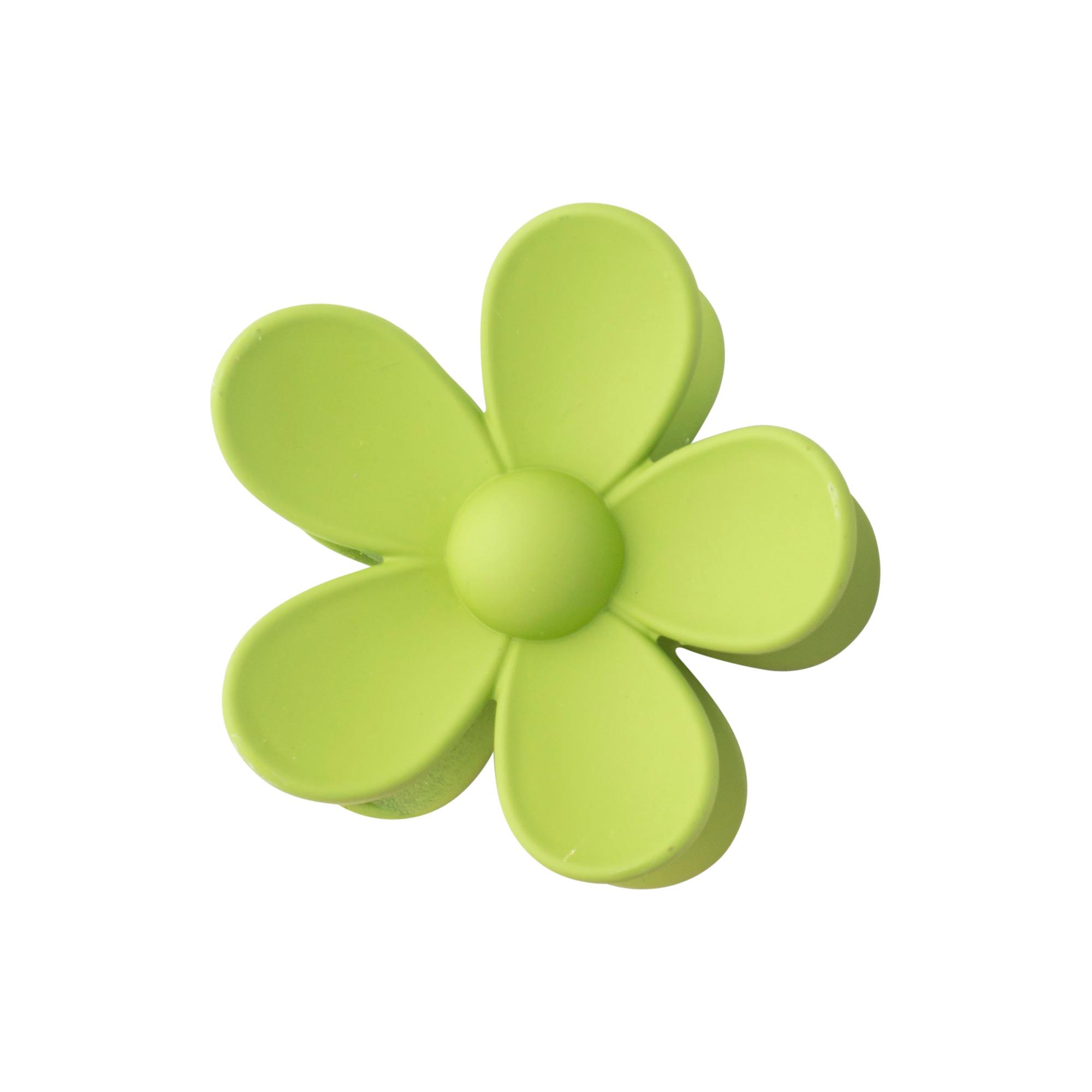 Pince Crabe Fleur Vert Mat 7 cm
