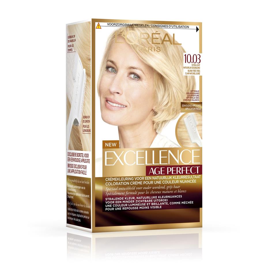 landheer Vrouw sap Permanent Age Perfect Excellence Crèmekleuring - 10.03 Extra Licht  Natuurlijk Goudblond EXCELLENCE | DI