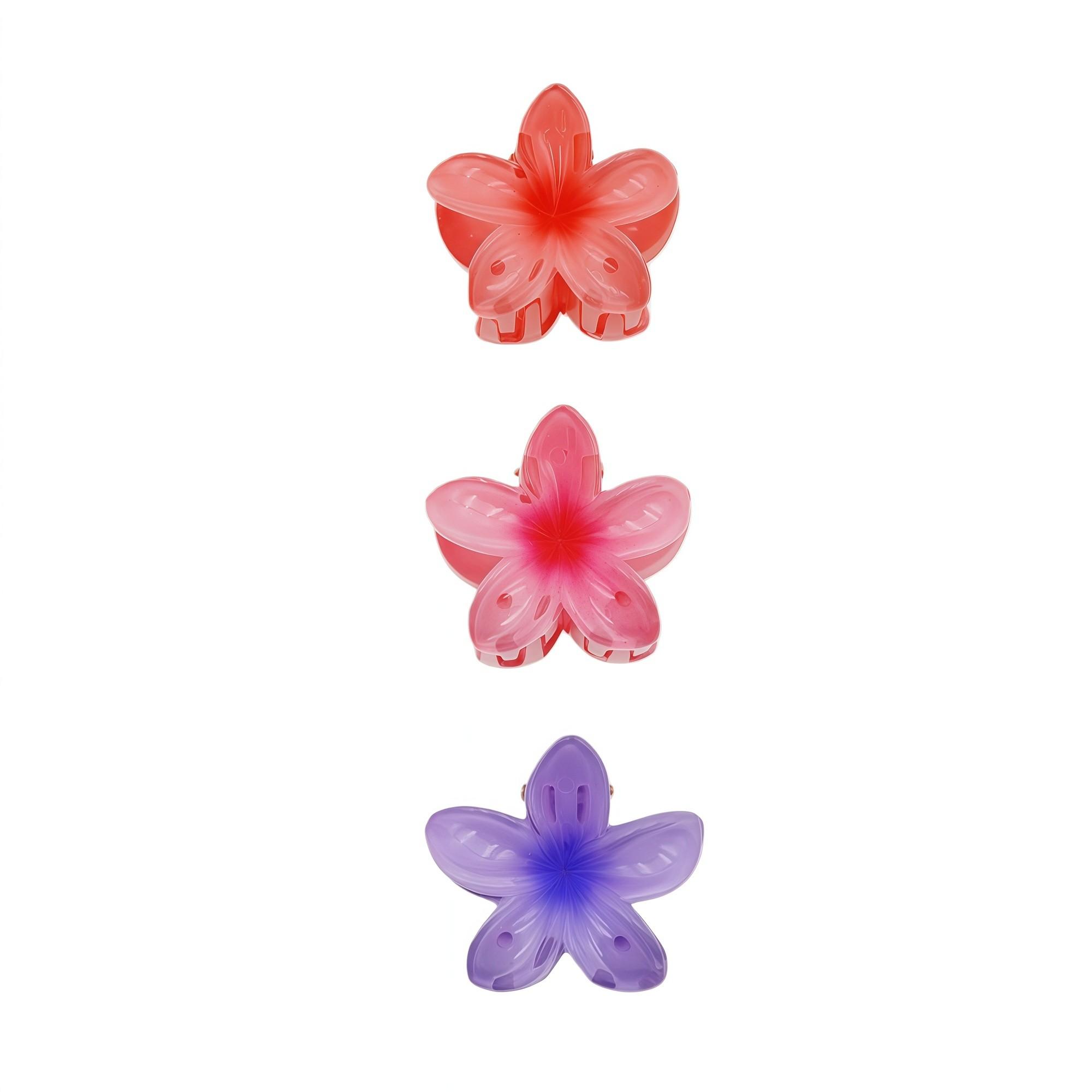 Pince fleur frangipanier 3 couleurs 4 cm - 3PC