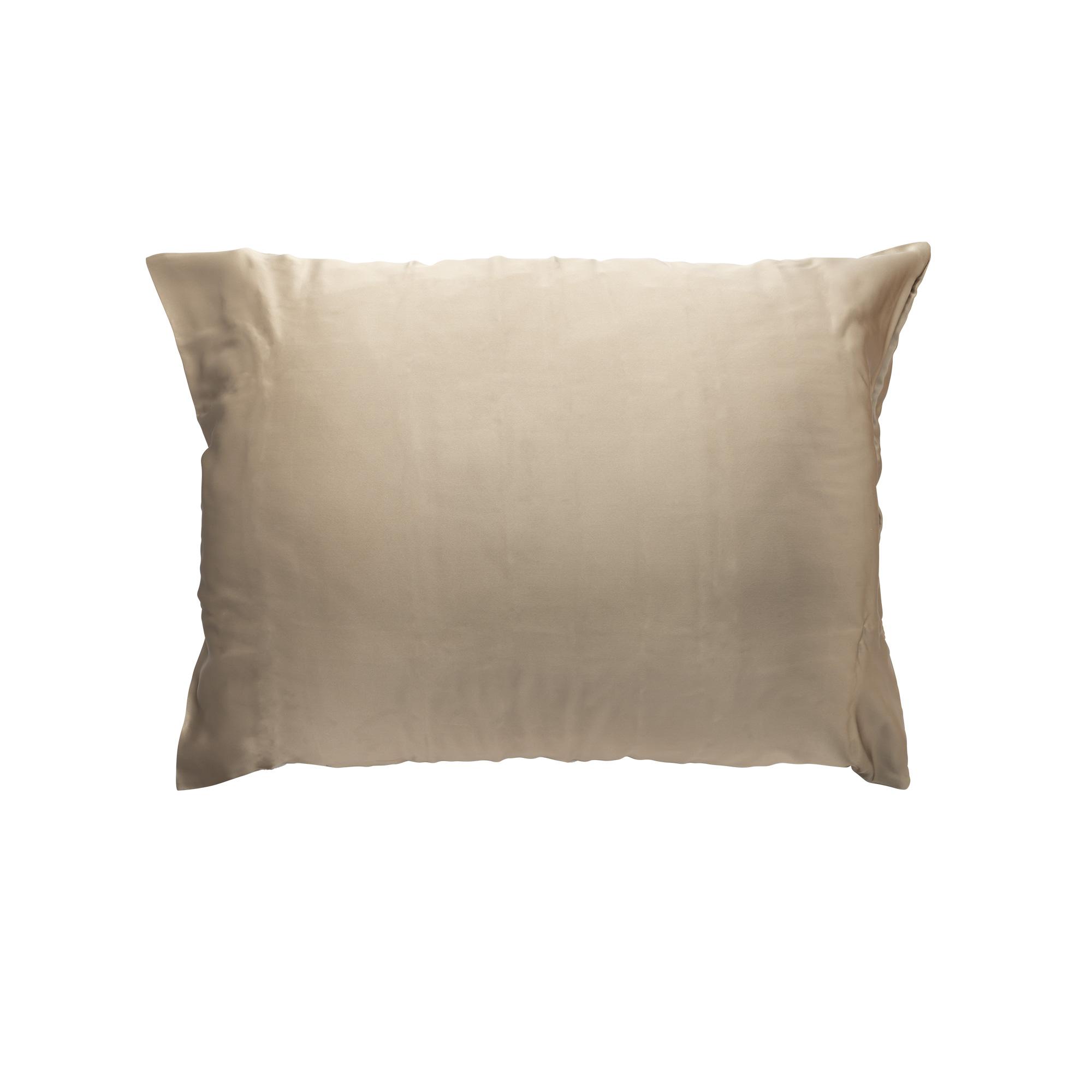Taie d'Oreiller en Soie Beige 52x72cm