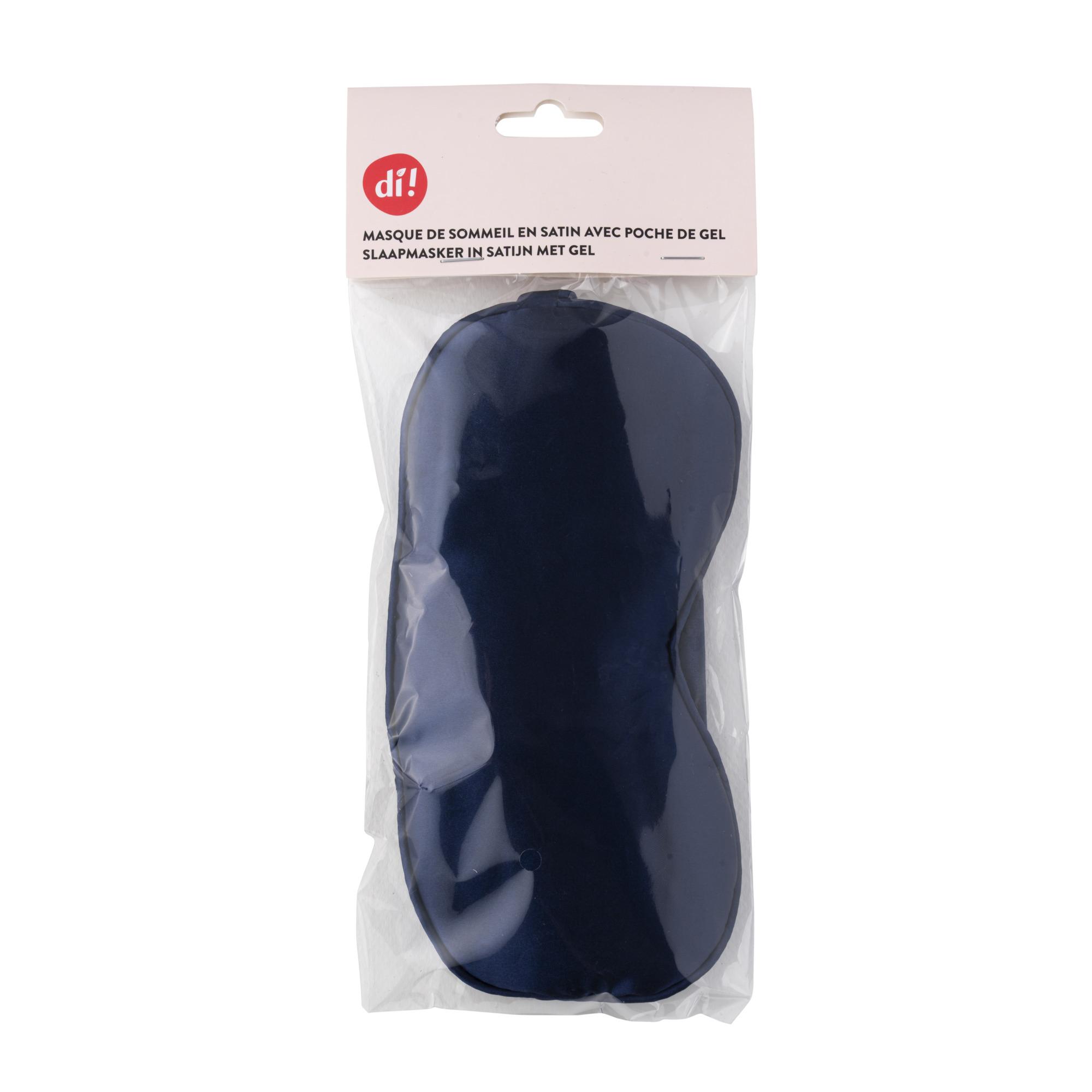 Masque de sommeil en satin avec poche de gel navy