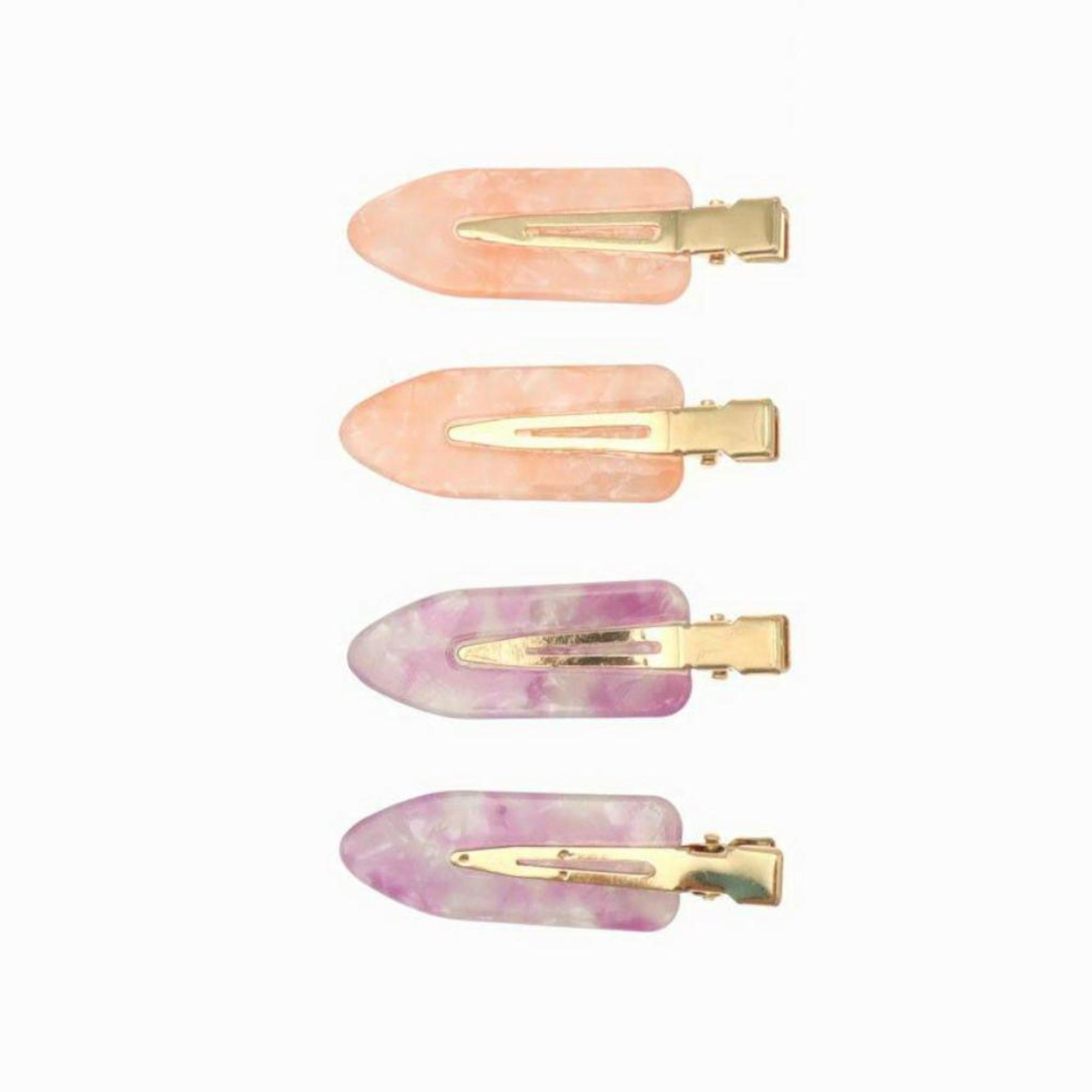 Barrettes Sans Pli Rose/Mauve (Lot de 4)