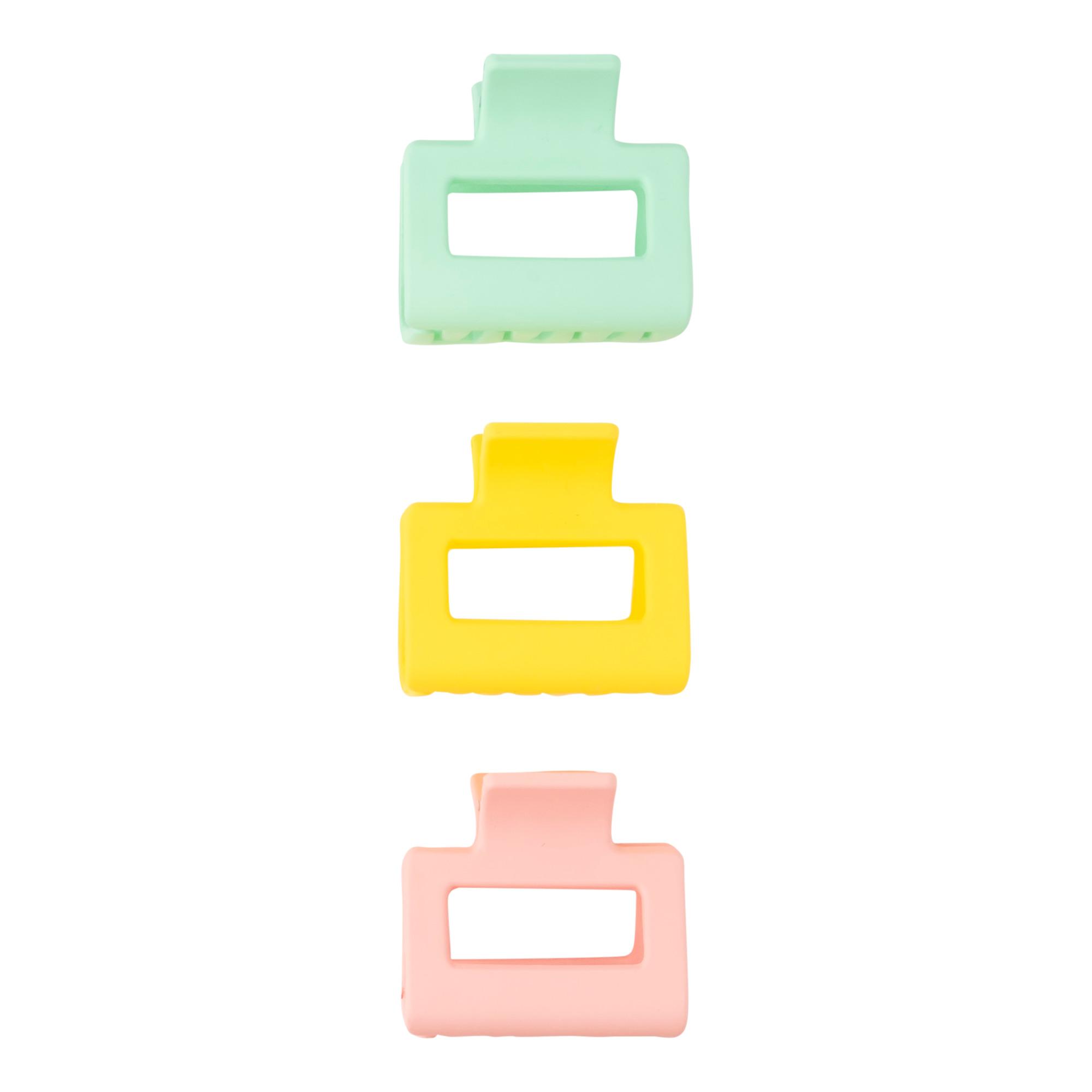 Lot de 3 Pinces à Cheveux Crabe Rectangulaires Mattes