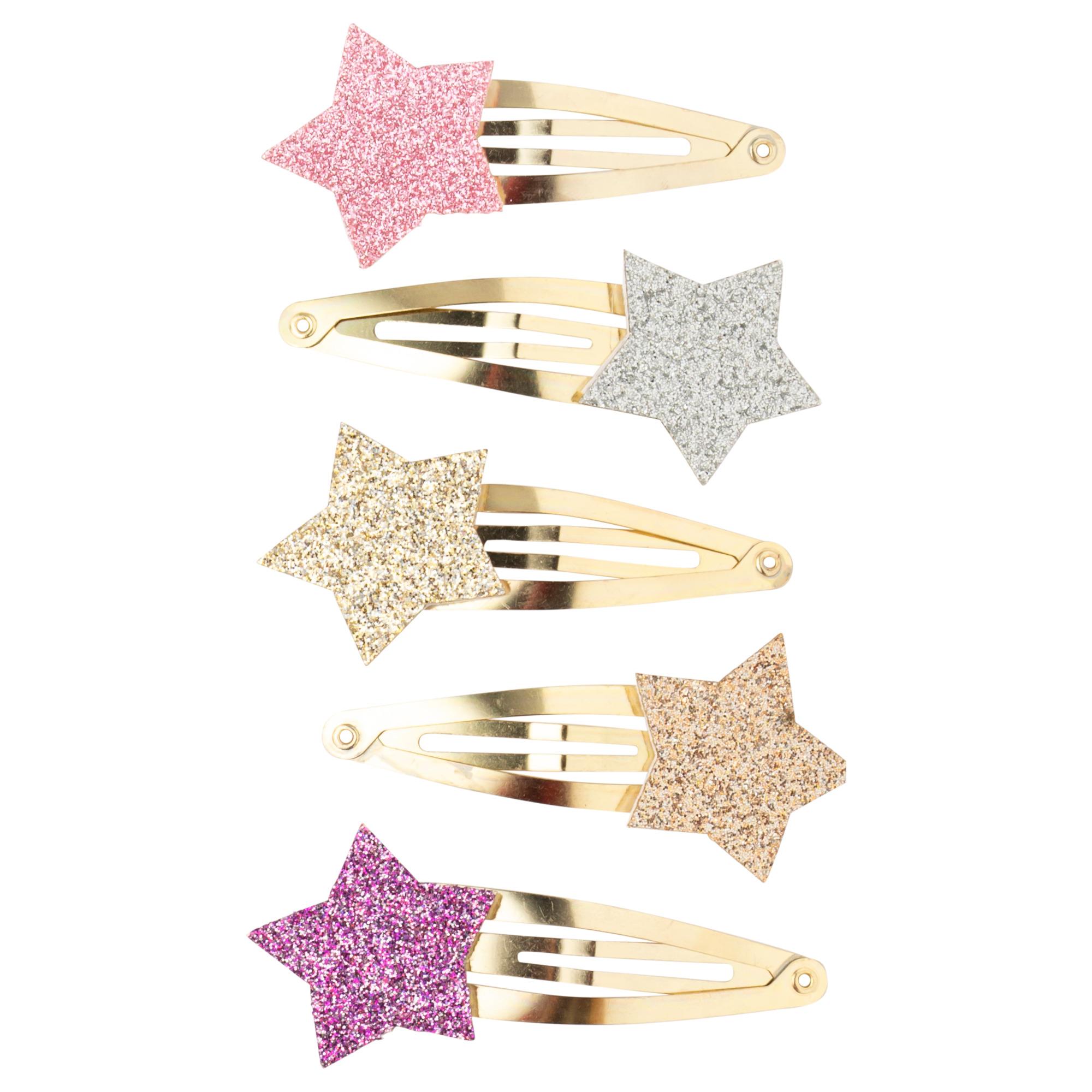 Set van 5 Haarklemmen Clic Clac Ster Multicolor 5cm