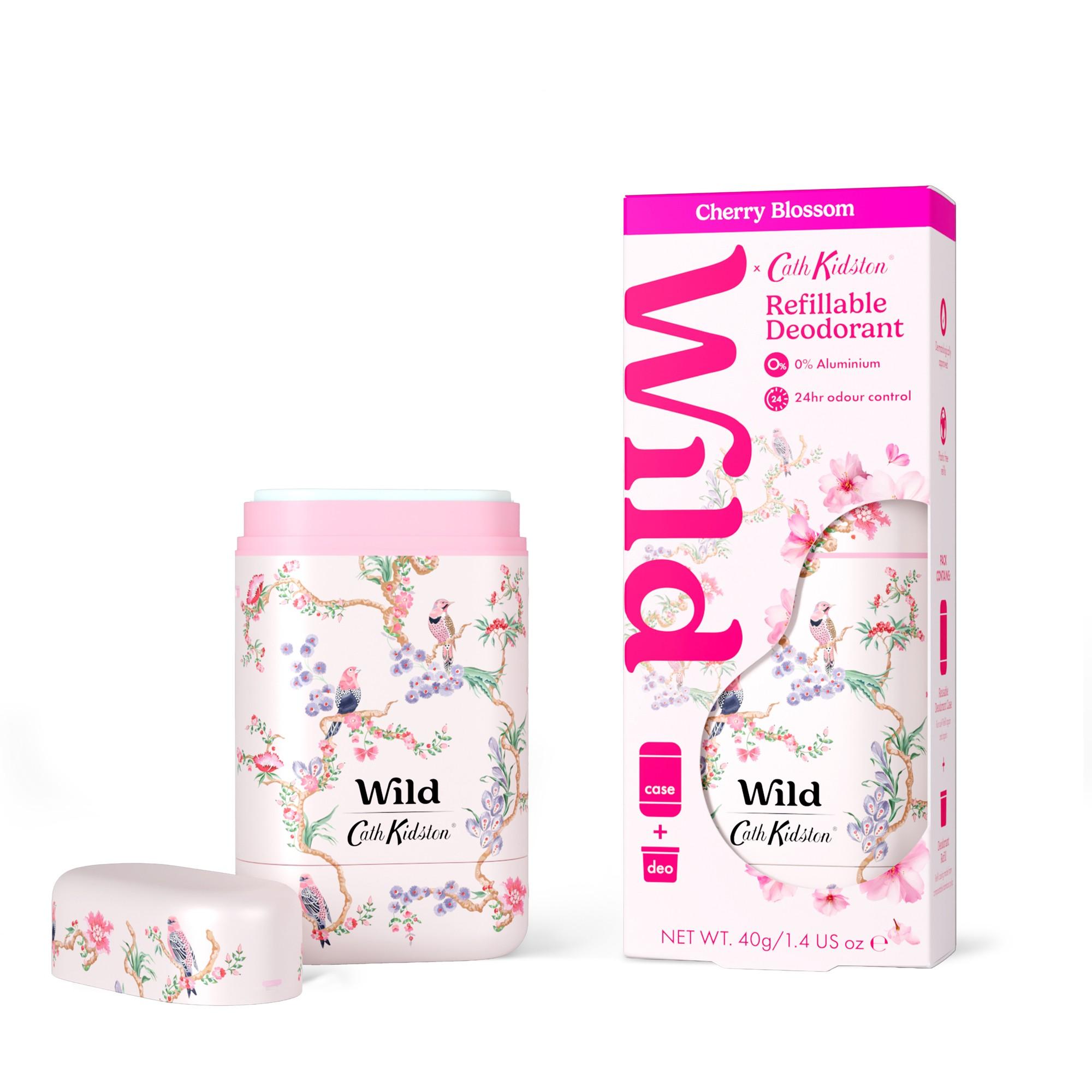 Cath Kidston Birds & Berries Case + Cherry Blossom Refill - Aluminium Free - 40g
