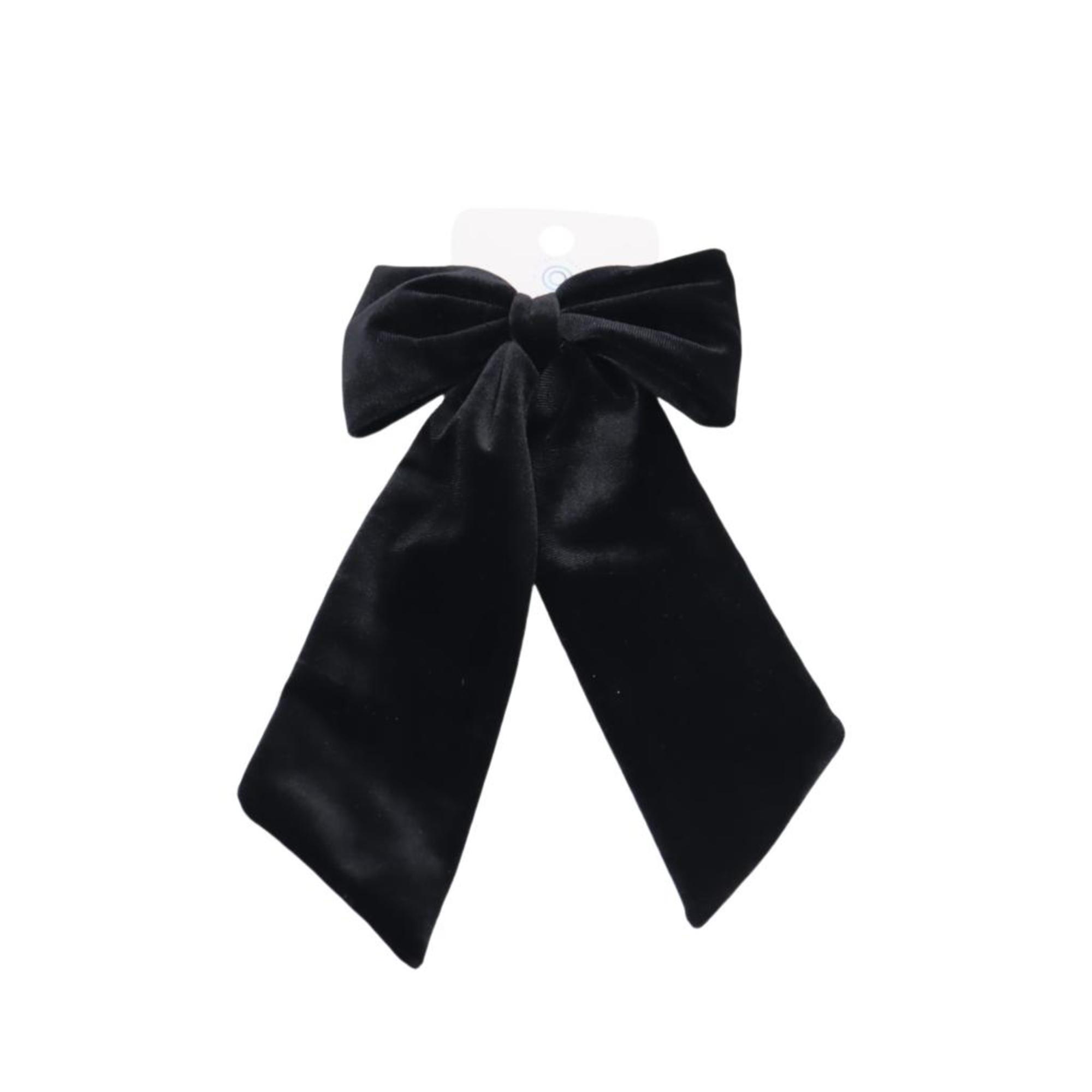 Barrette Nœud Pendant Noir velours