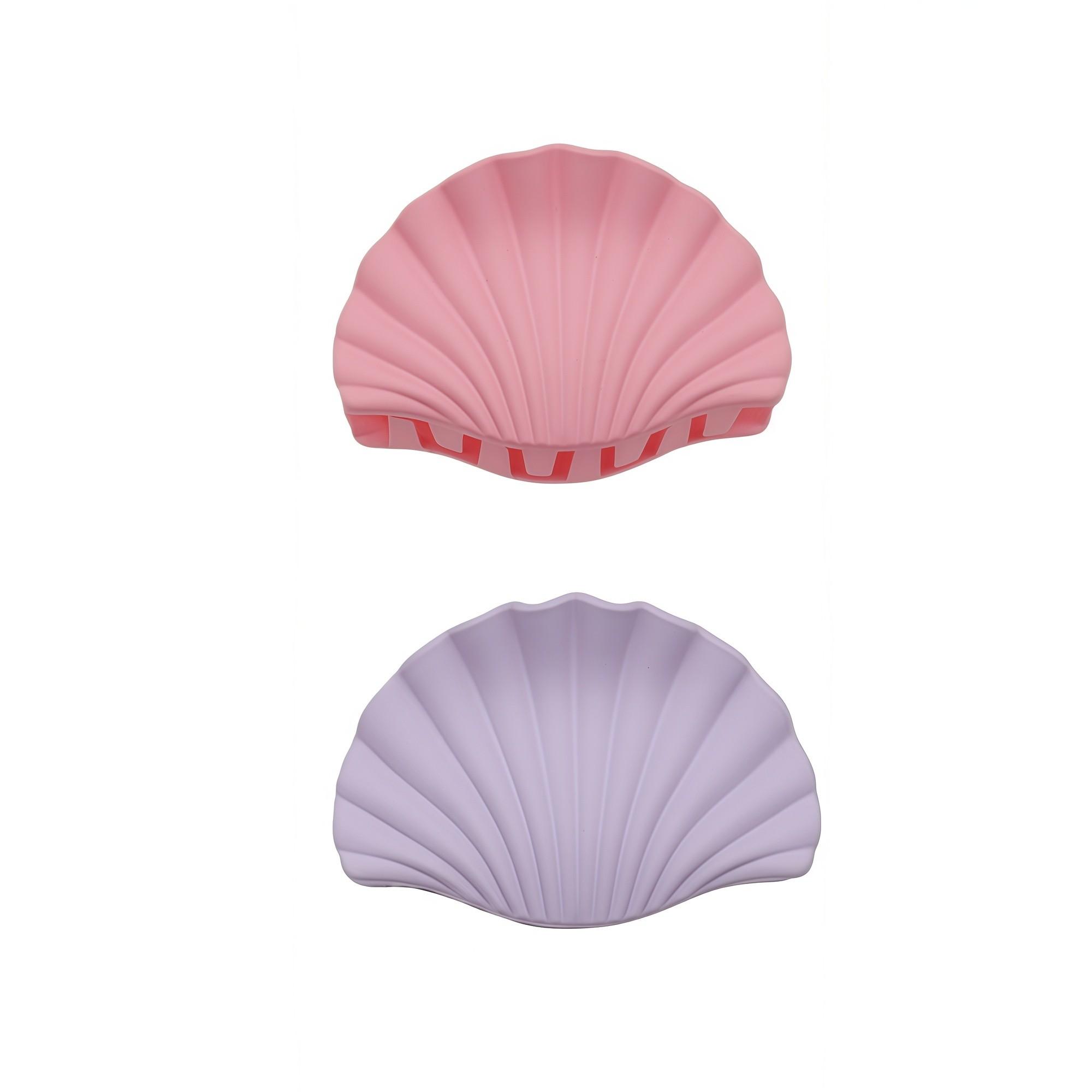 Matte roze/paarse schelp haarclip 6 cm - 2 ST