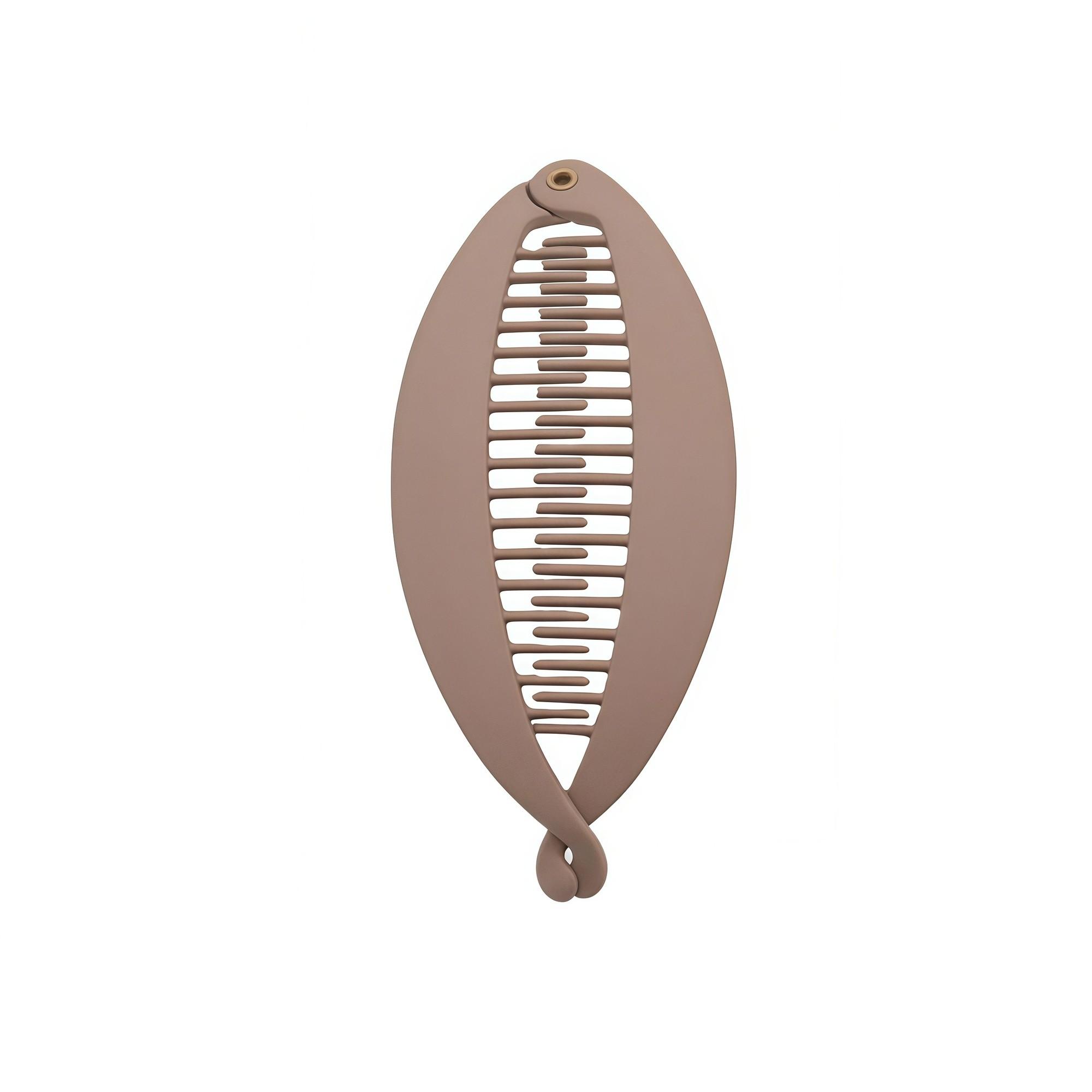 Bananen haarclip bruin mat 12cm