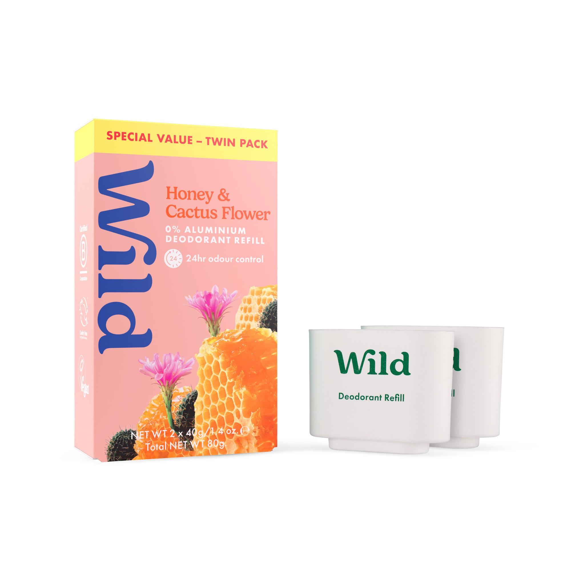 Double Recharge de Déodorant Miel et Fleur de Cactus