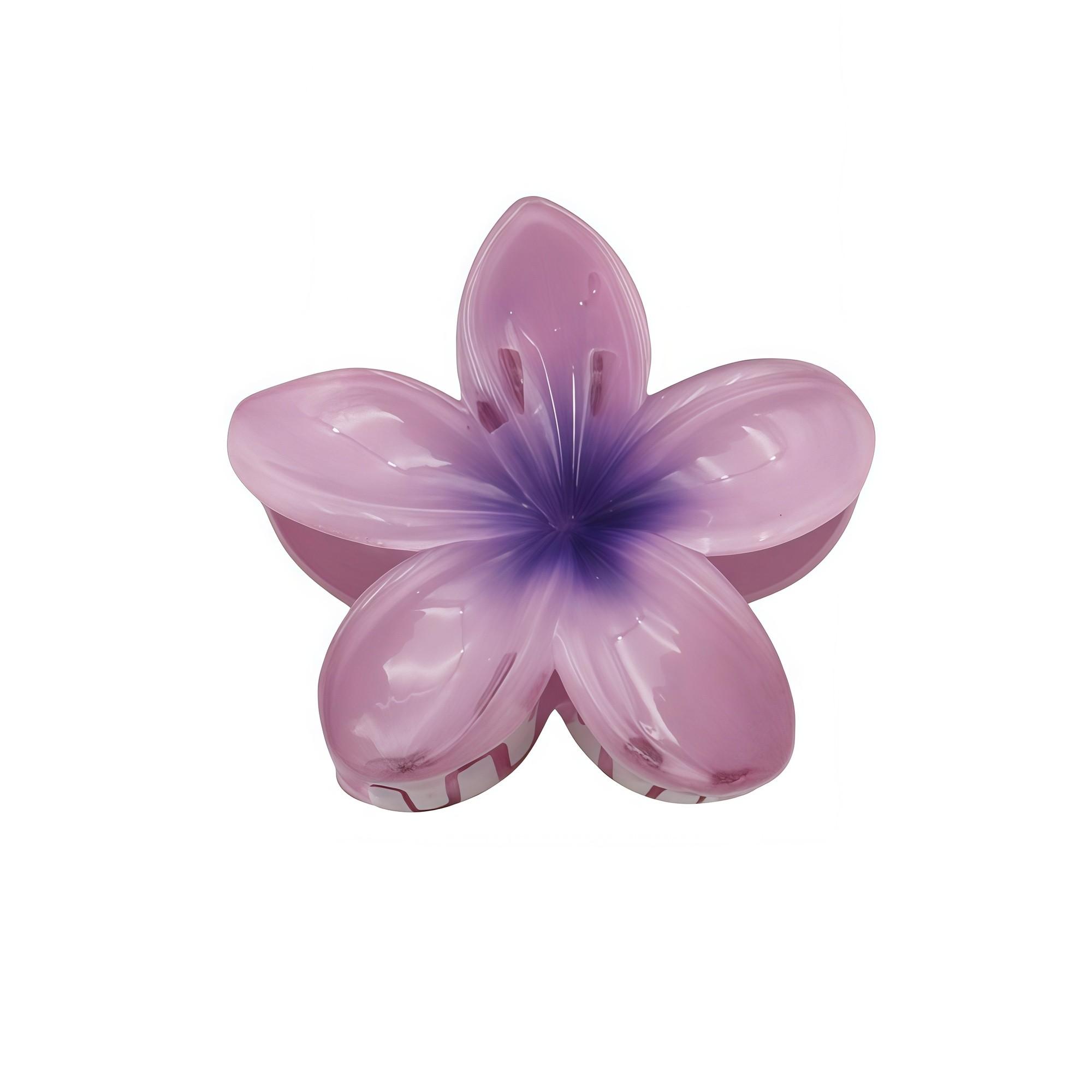 Pince à cheveux fleur mauve 8cm
