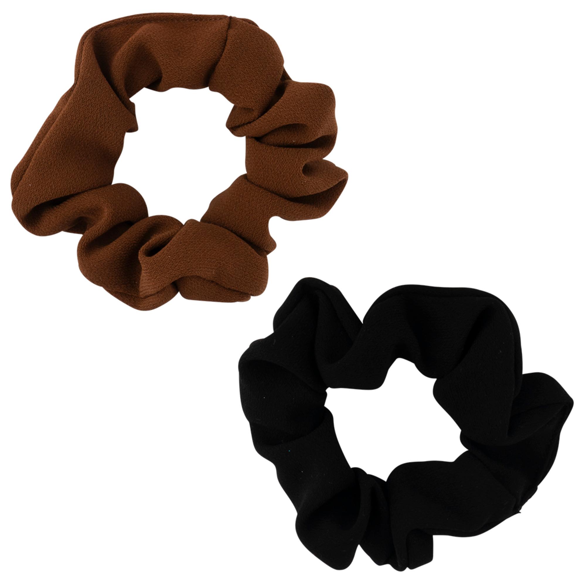 Lot de 2 Chouchous en Satin Noir et Or 4cm