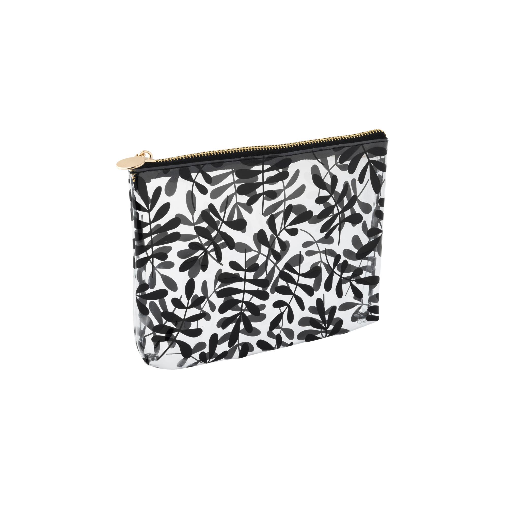 Trousse Transparente Feuille Noire