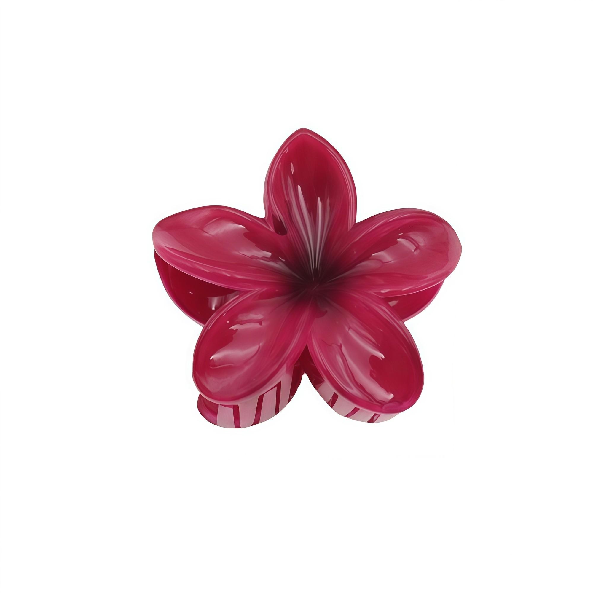 Pince à cheveux fleur rouge 8cm