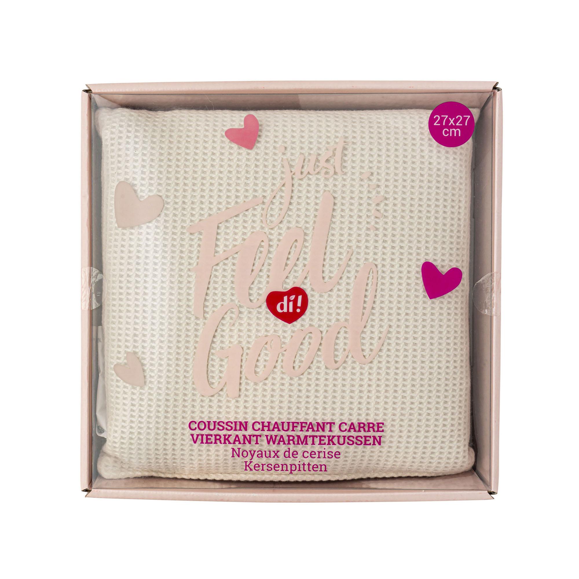Coussin Noyaux de Cerise 27x27 Blanc