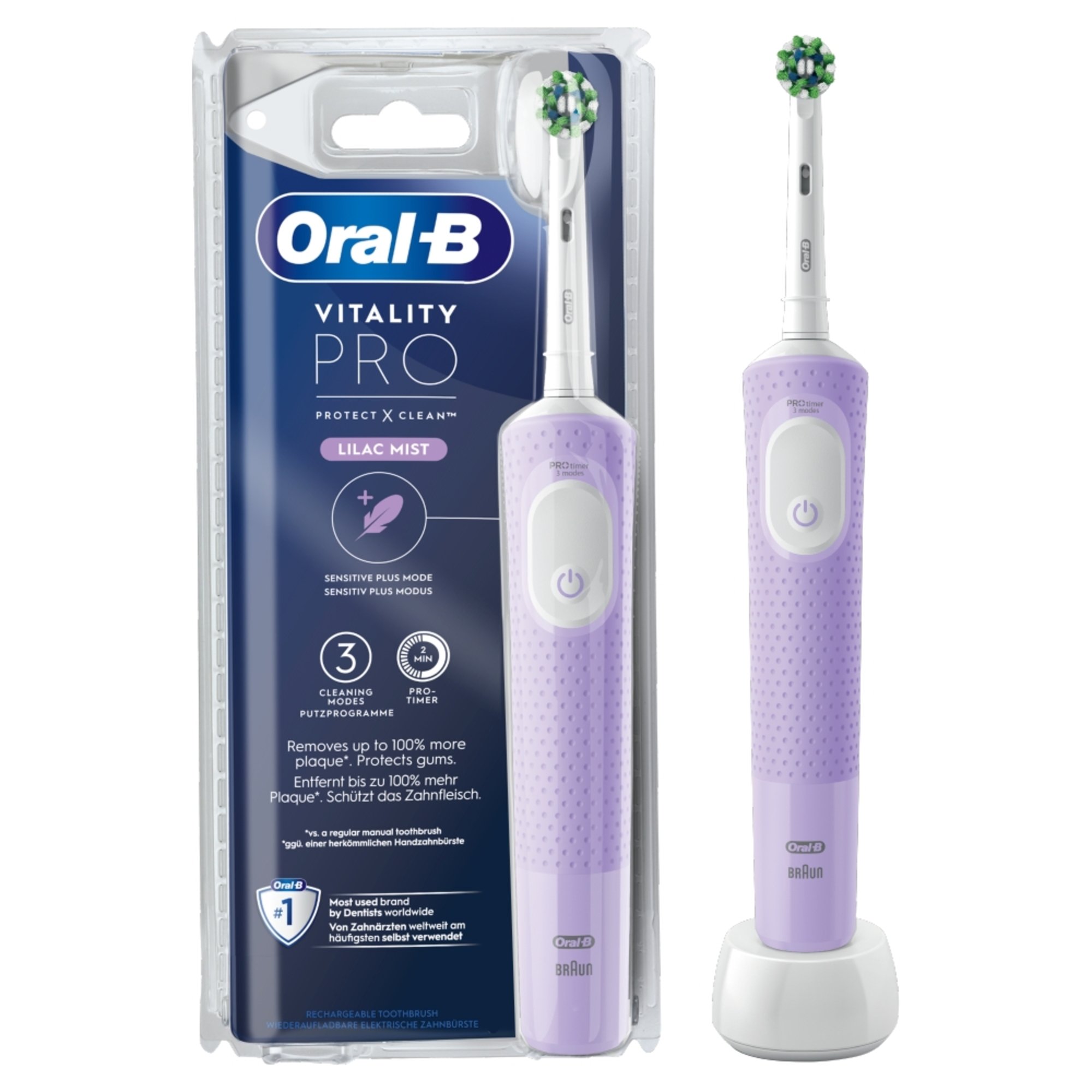 Lang tentoonstelling Rimpels Elektrische tandenborstel Elektrische Tandenborstel Vitality Pro Lilac mist  ORAL B | DI
