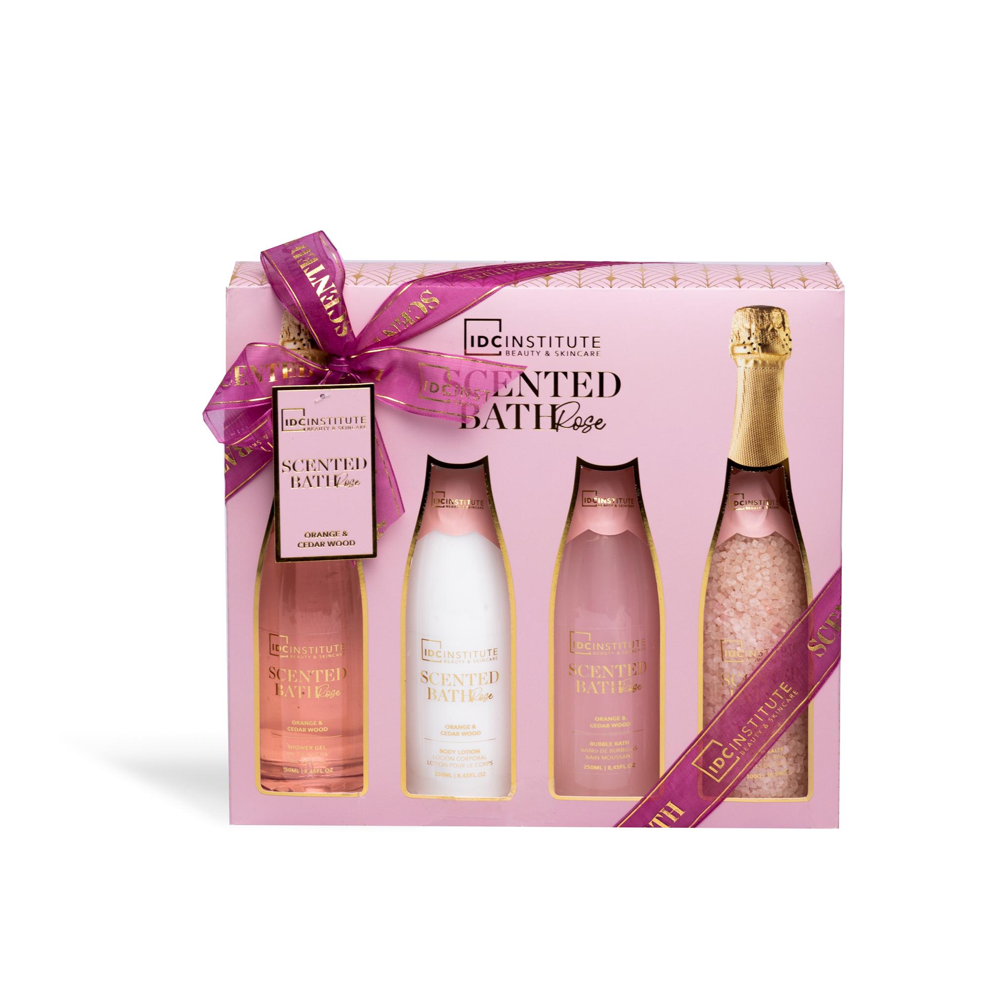 Coffret champagne rosé bain parfumé