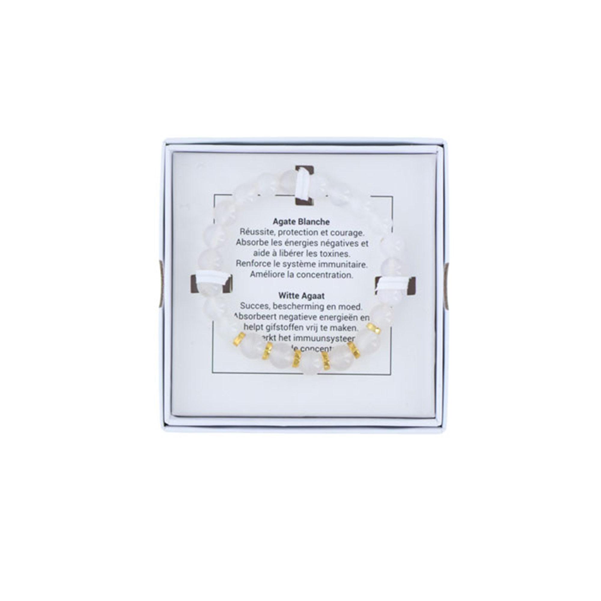 Armband met Witte Agaatstenen