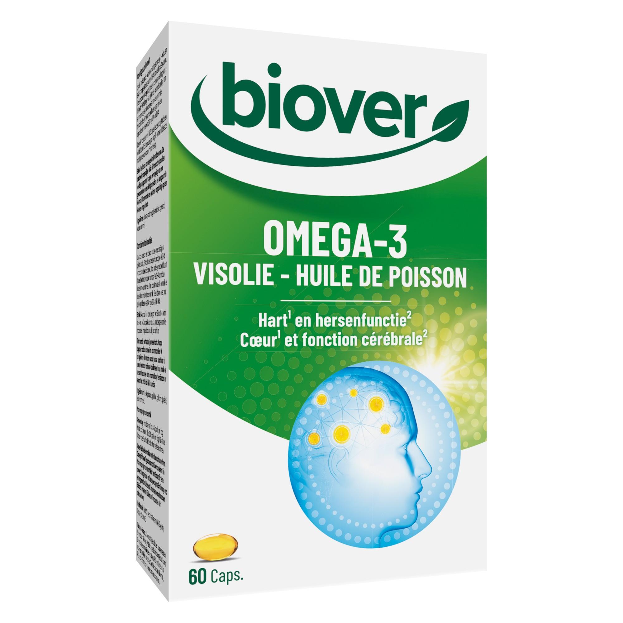 Omega 3 Huile de poisson – Cœur et fonction cérébrale – 60 capsules