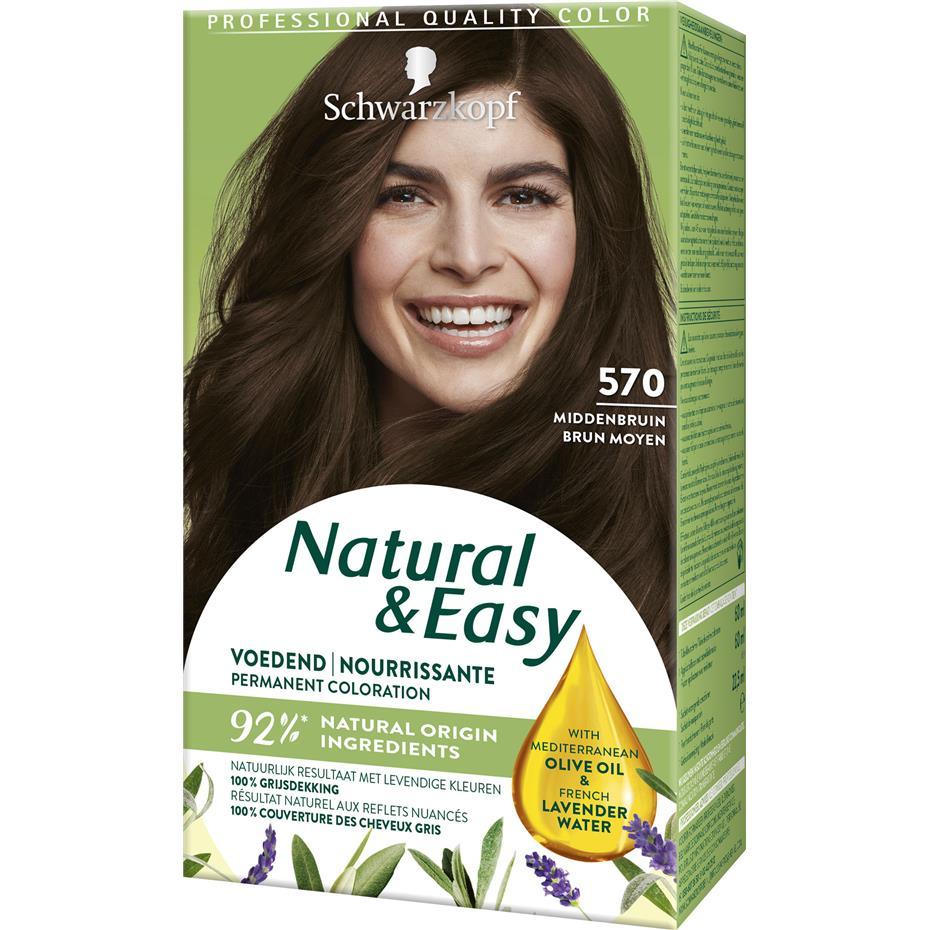 Natural & Easy Coloration Permanente Nourrissante - 570 Brun Moyen
