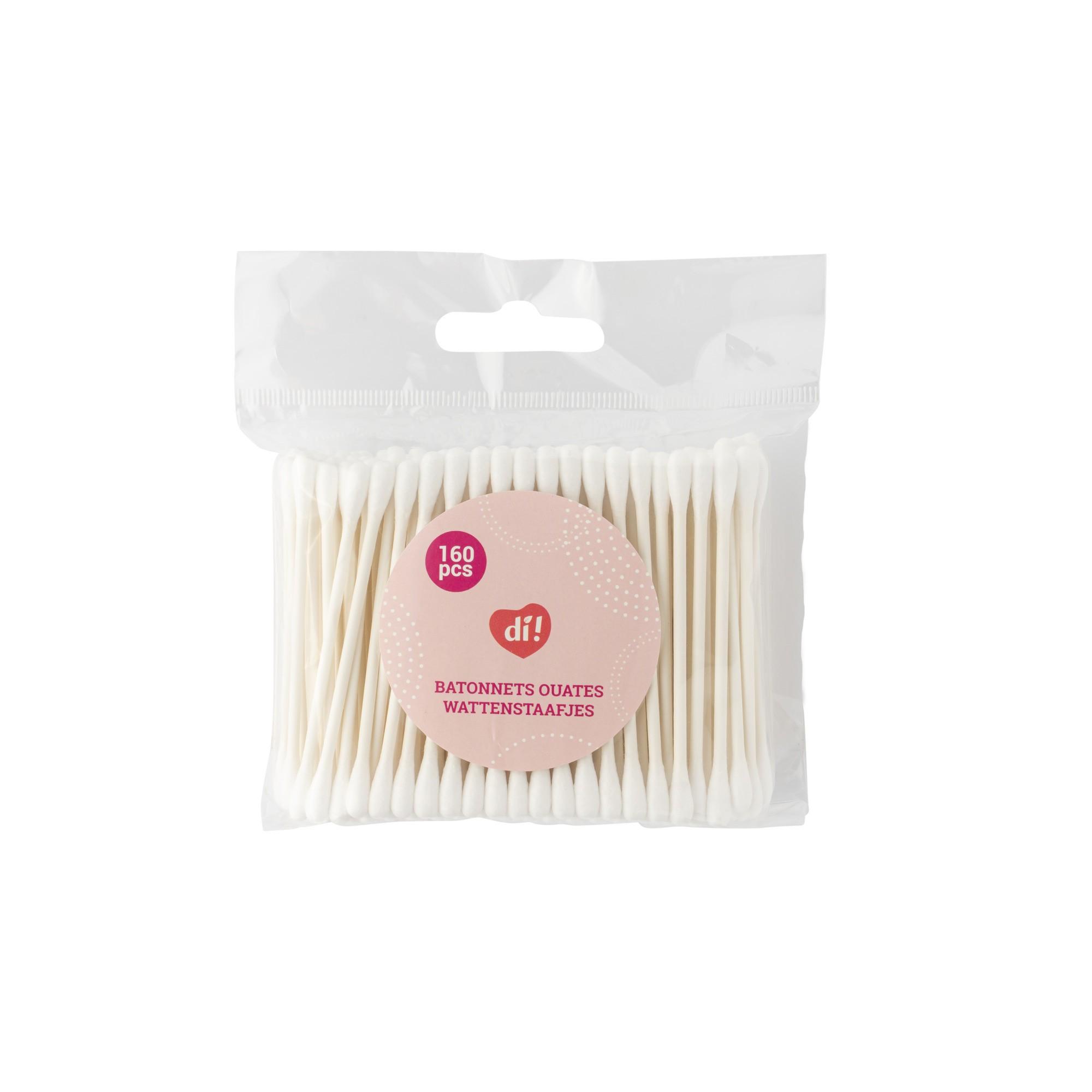 Wattenstaafjes met papieren stokje – 160 stuks