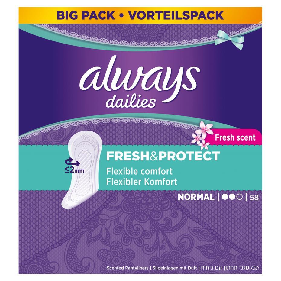 Dailies Fresh & Protect Fresh Scent Normal - 58 pièces
