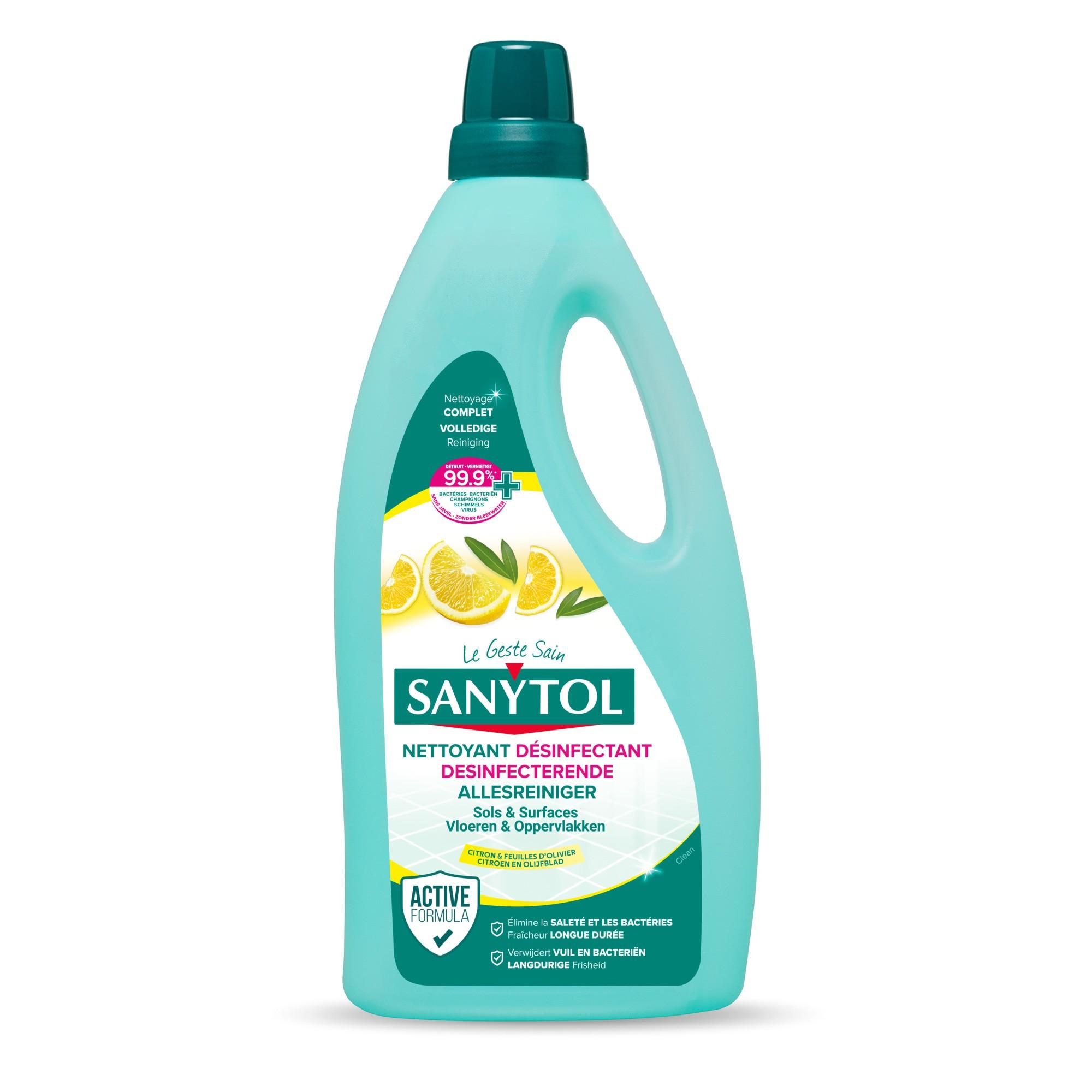 Nettoyant Désinfectant Sol & Surface Citron Et Feuille D'Olivier 1L
