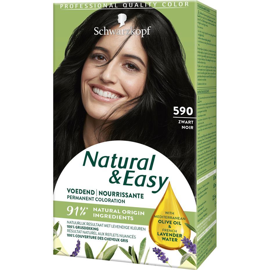 Natural & Easy Coloration Permanente Nourrissante - 590 Noir