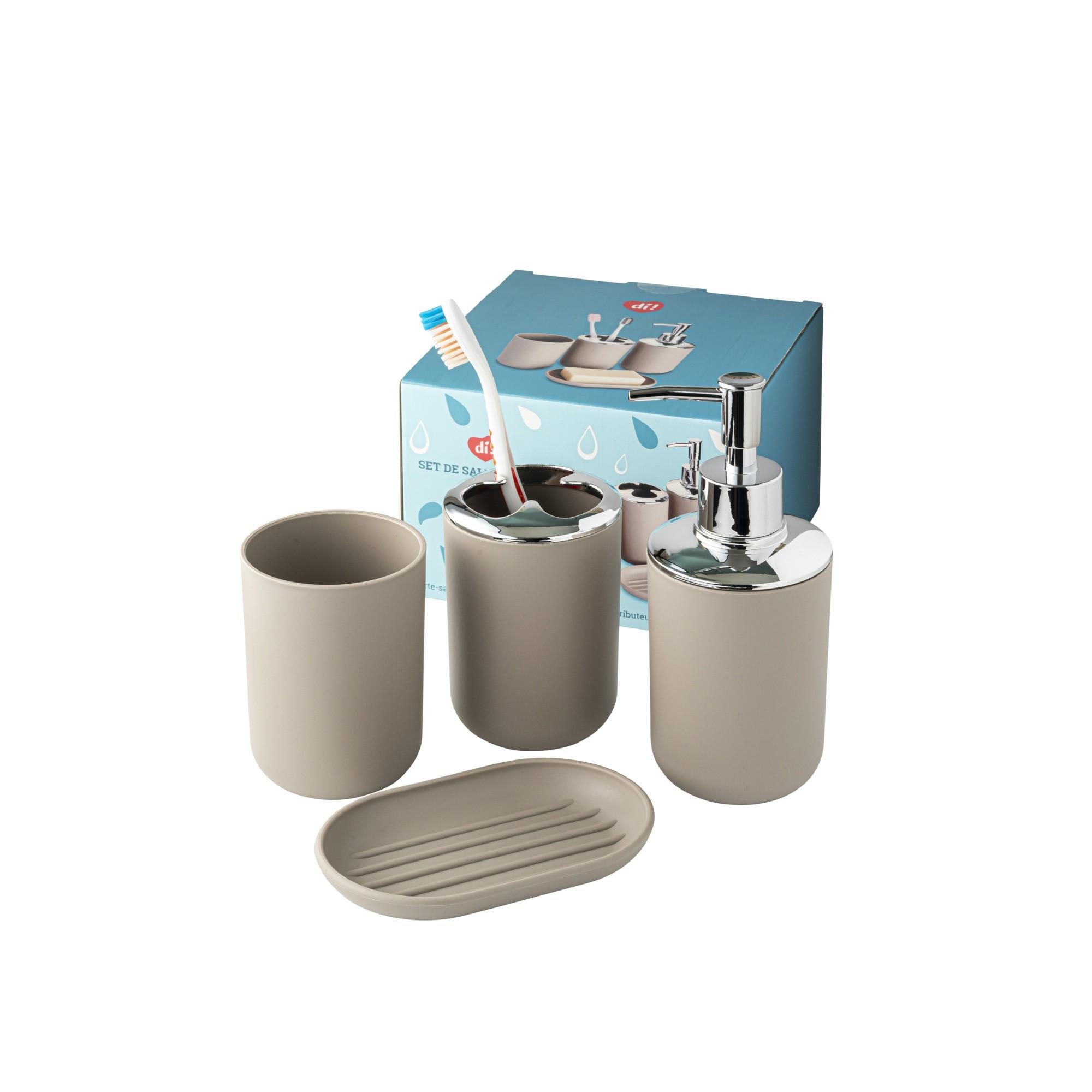 Set de salle de bain 4 pcs beige/menthe