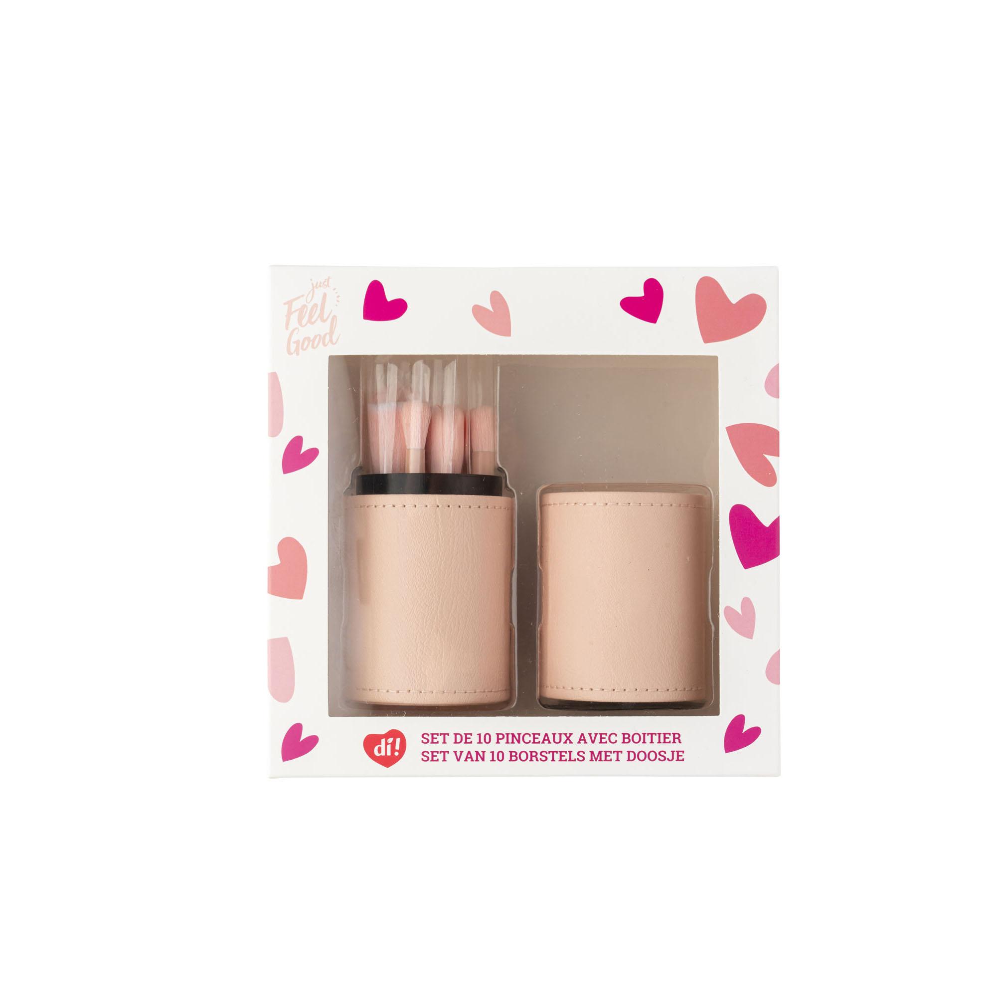 Set de 10 Pinceaux Maquillage avec Boîtier